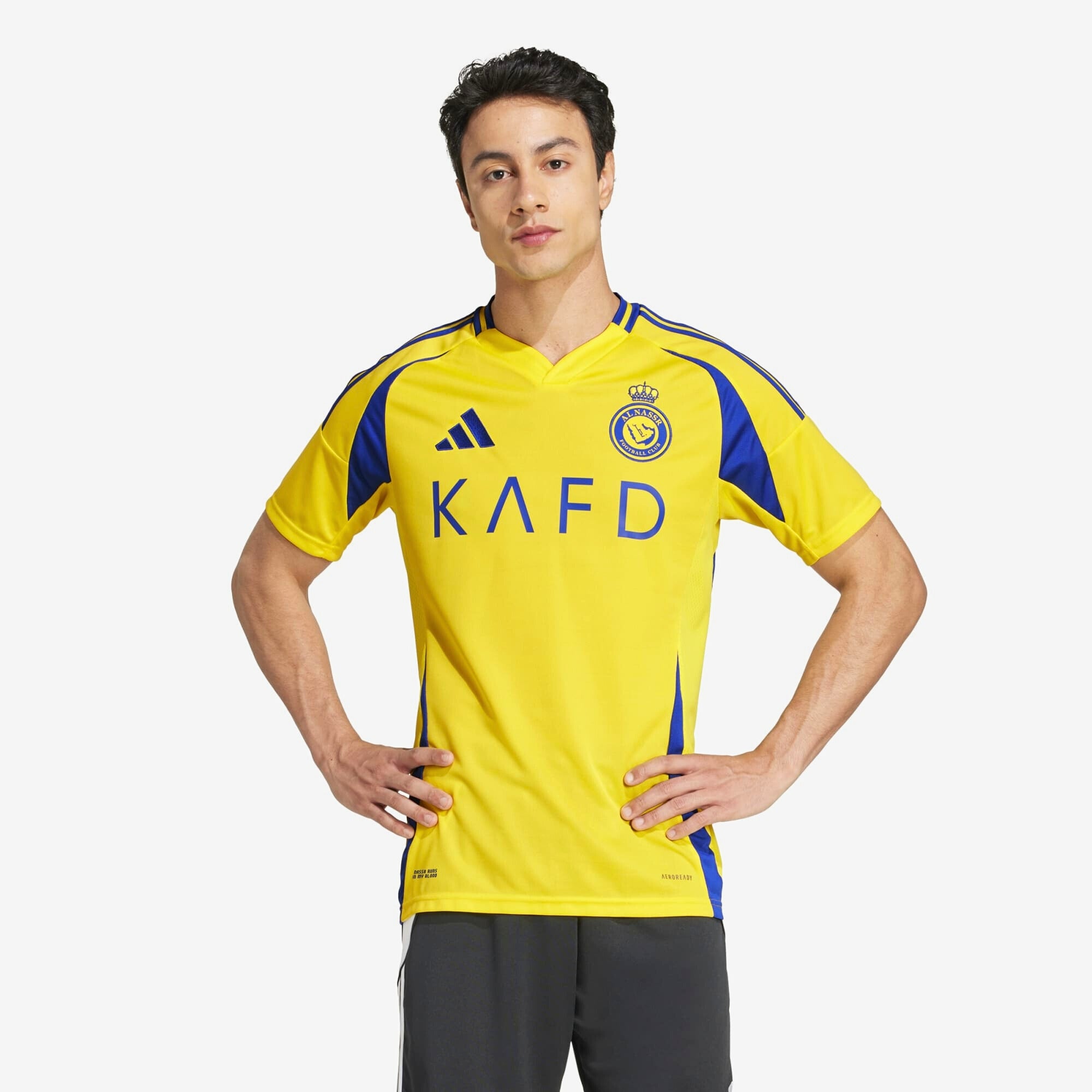 adidas Al Nassr FC 2024/25 Ronaldo Stadium Home Men's AEROREADY Soccer Replica Jersey - Impact Yellow / Royal Blue