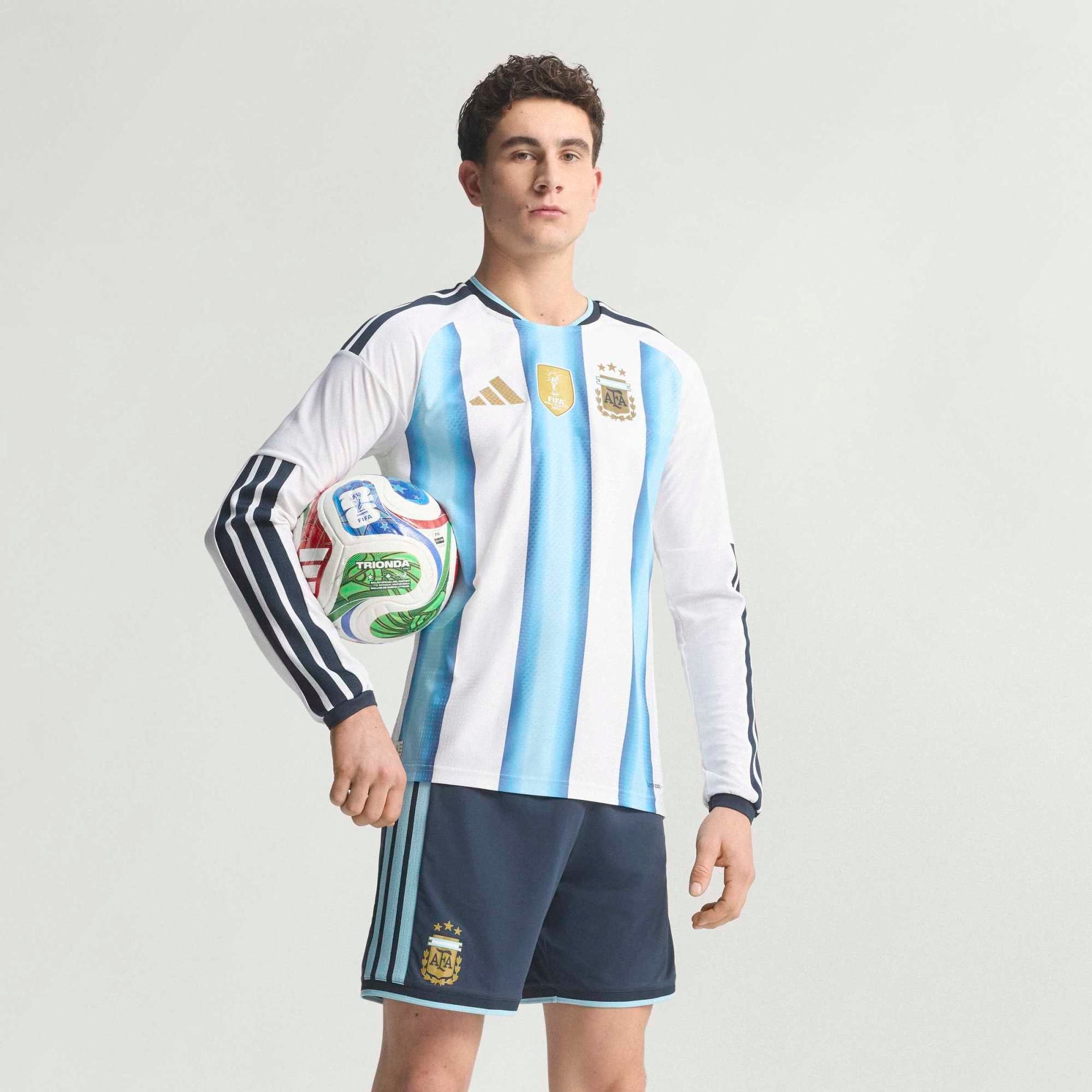 adidas Argentina 2026 Match Home Men's Soccer Authentic Long-Sleeve Jersey - White / Icey Blue / Light Blue