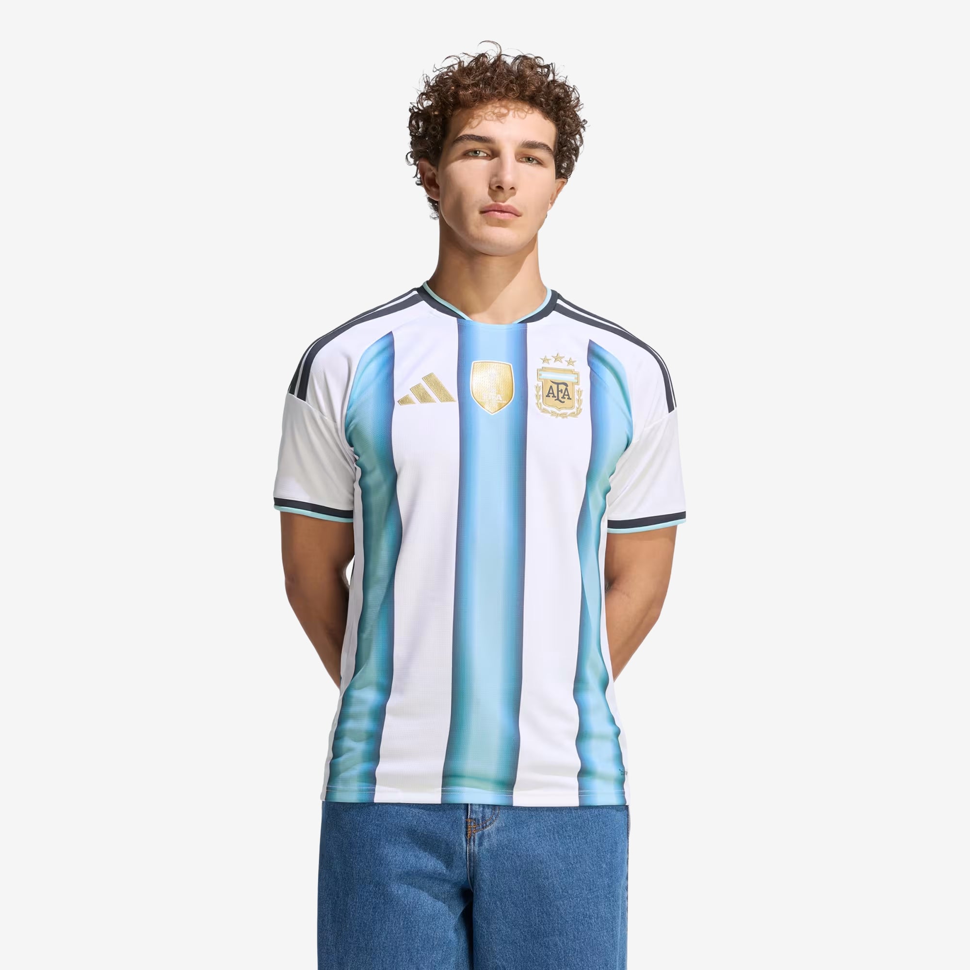 adidas Argentina 2026 Stadium Home Men's Soccer Jersey - White / Icey Blue / Light Blue
