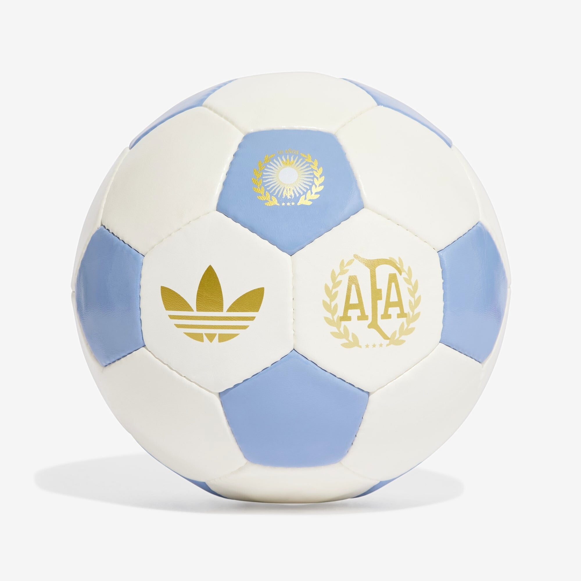 adidas Argentina Anniversary Soccer Ball - Cloud White / Ambient Sky / Gold Metallic / Sandy Beige