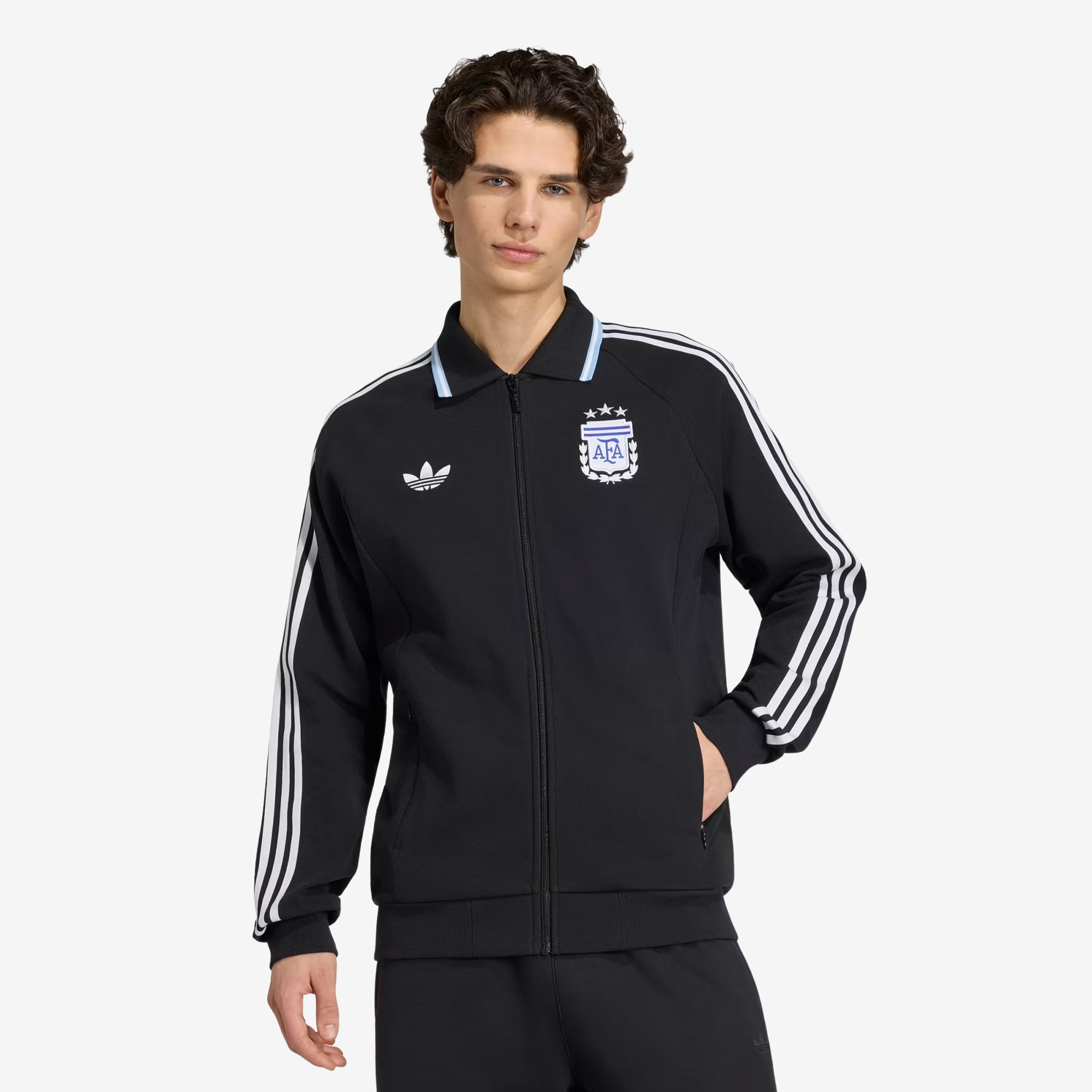 adidas Argentina Away Anthem Men's Full-Zip Soccer Jacket - Black