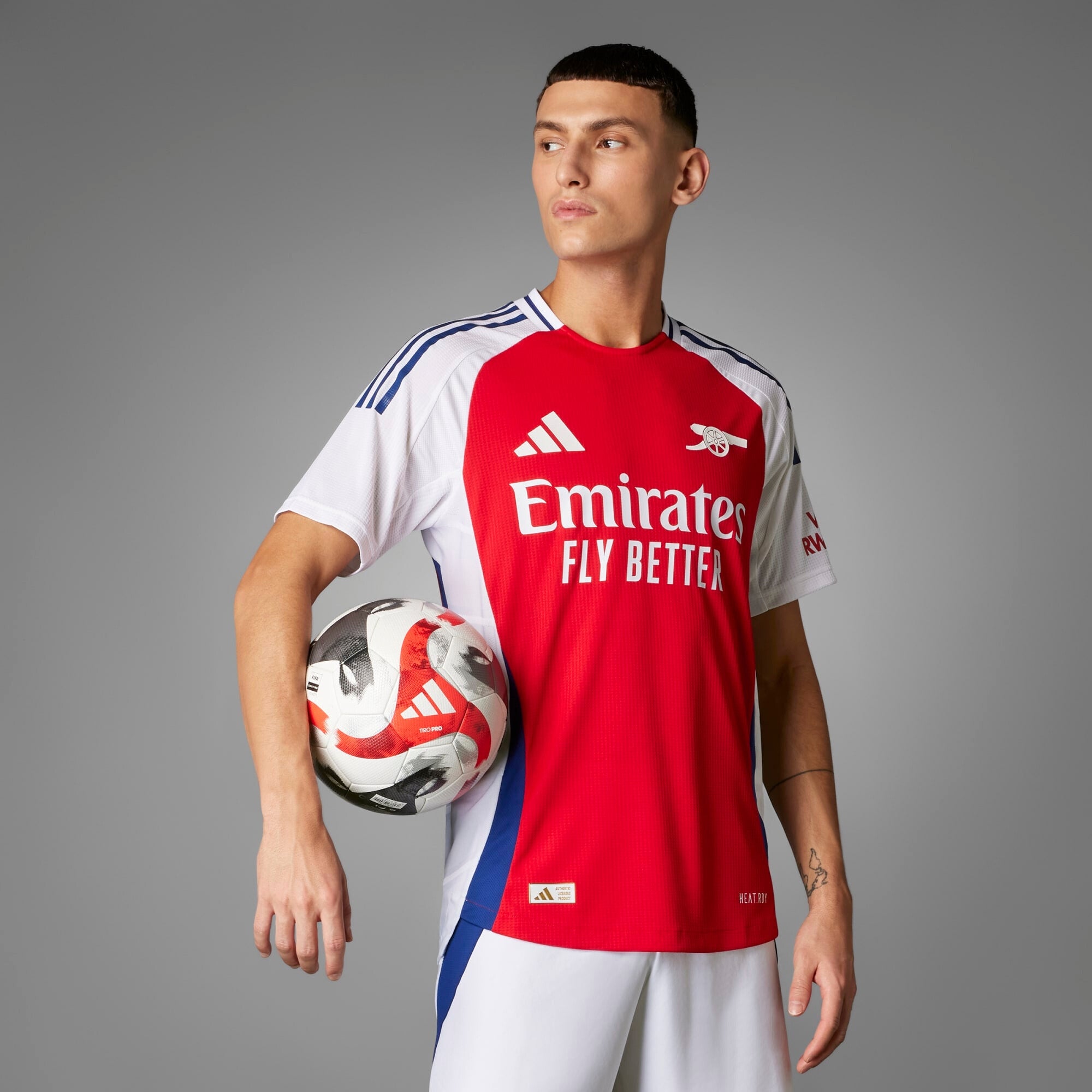 adidas Arsenal 2024/25 Match Home Men's HEAT.RDY Soccer Authentic Jersey - Better Scarlet / White