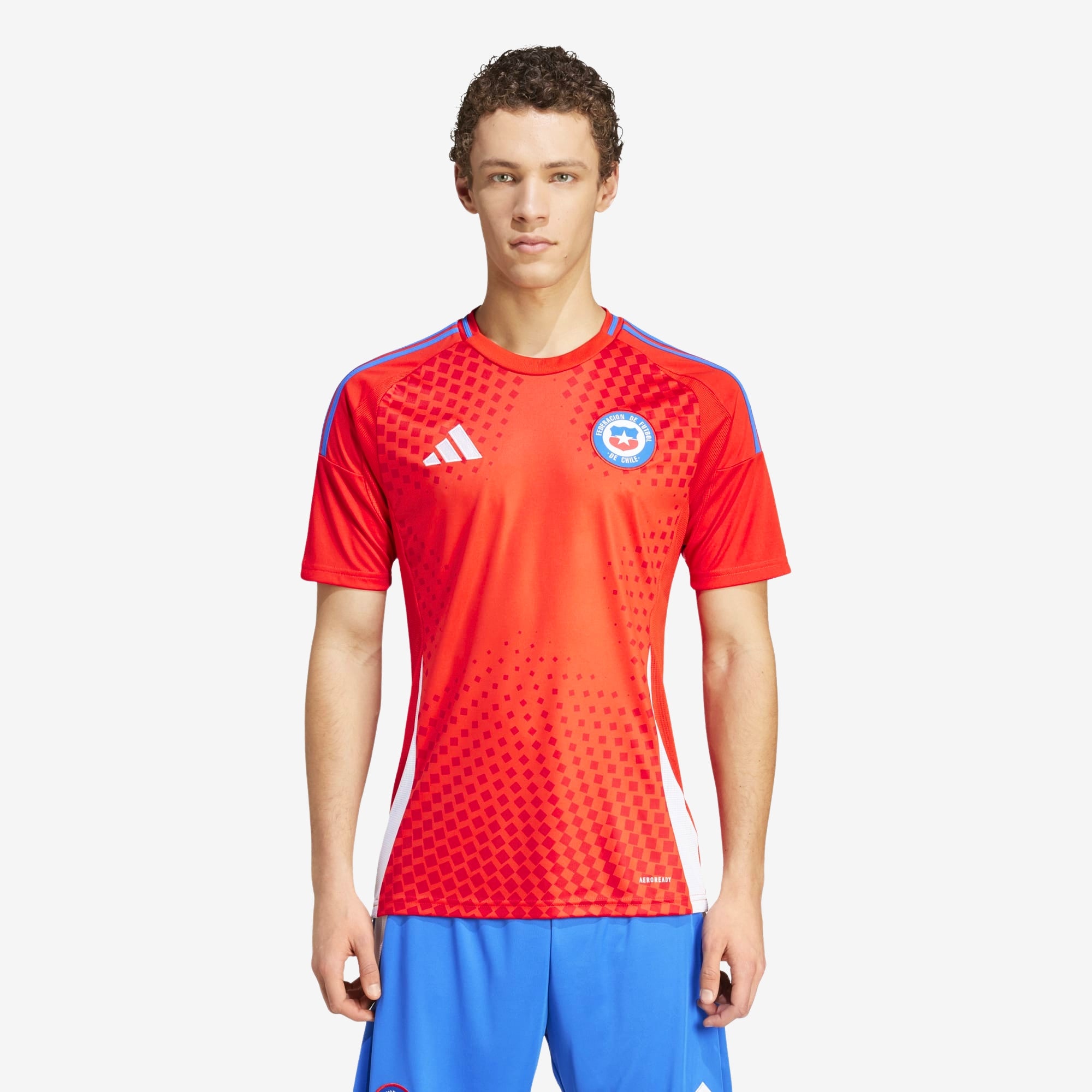 adidas Chile 2024 Stadium Home Men's AEROREADY Soccer Replica Jersey - Active Red