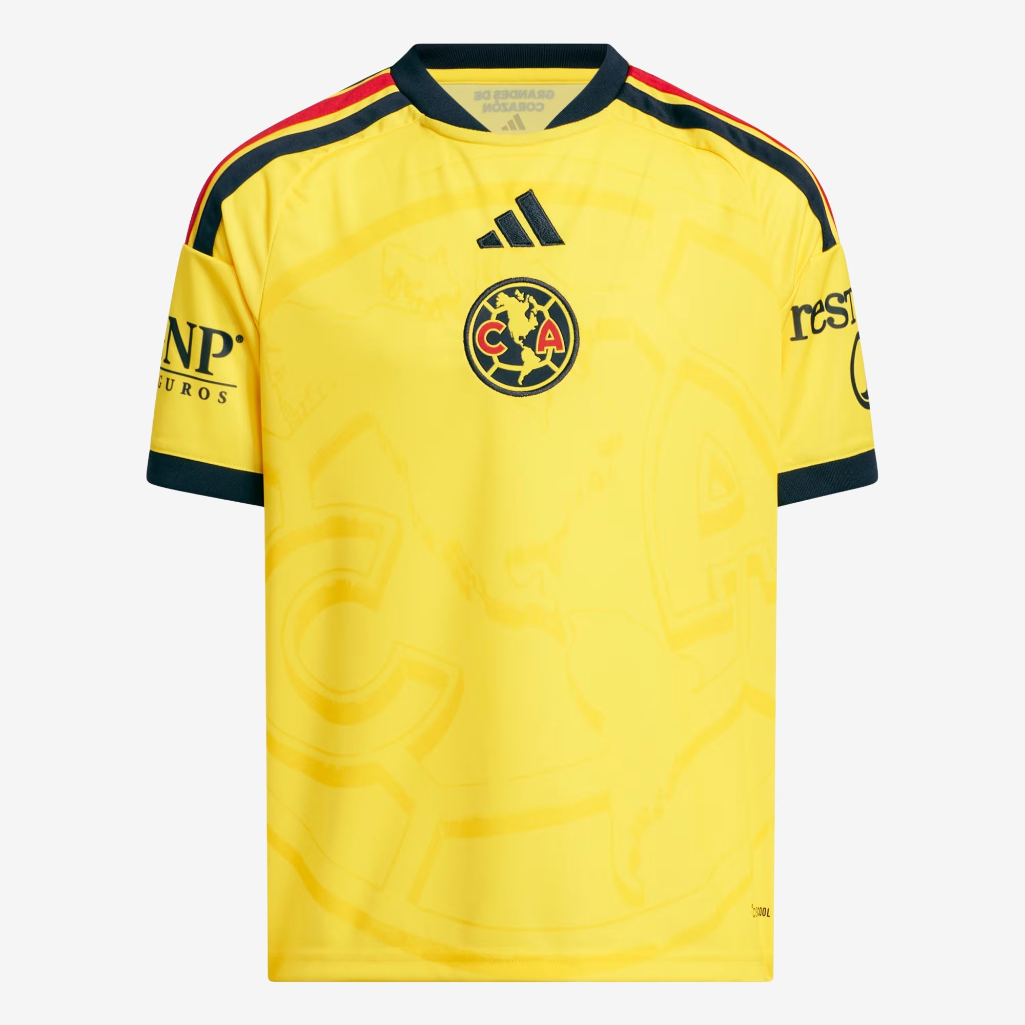 adidas Club America 2026/27 Stadium Home Big Kids' Soccer Jersey - Impact Yellow / Legend Ink