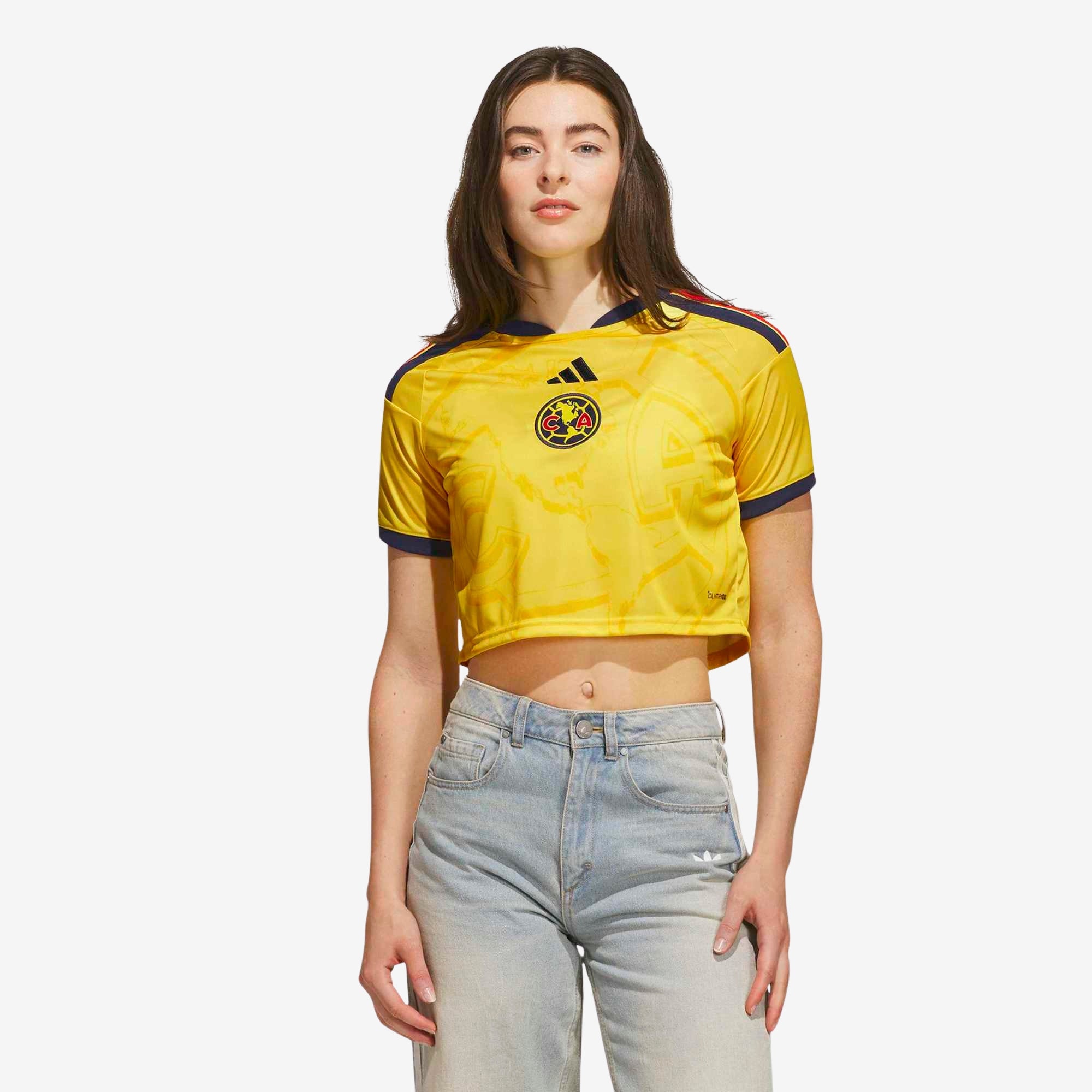 adidas Club America 2026/27 Stadium Home Cropped Women's Soccer Jersey - Impact Yellow