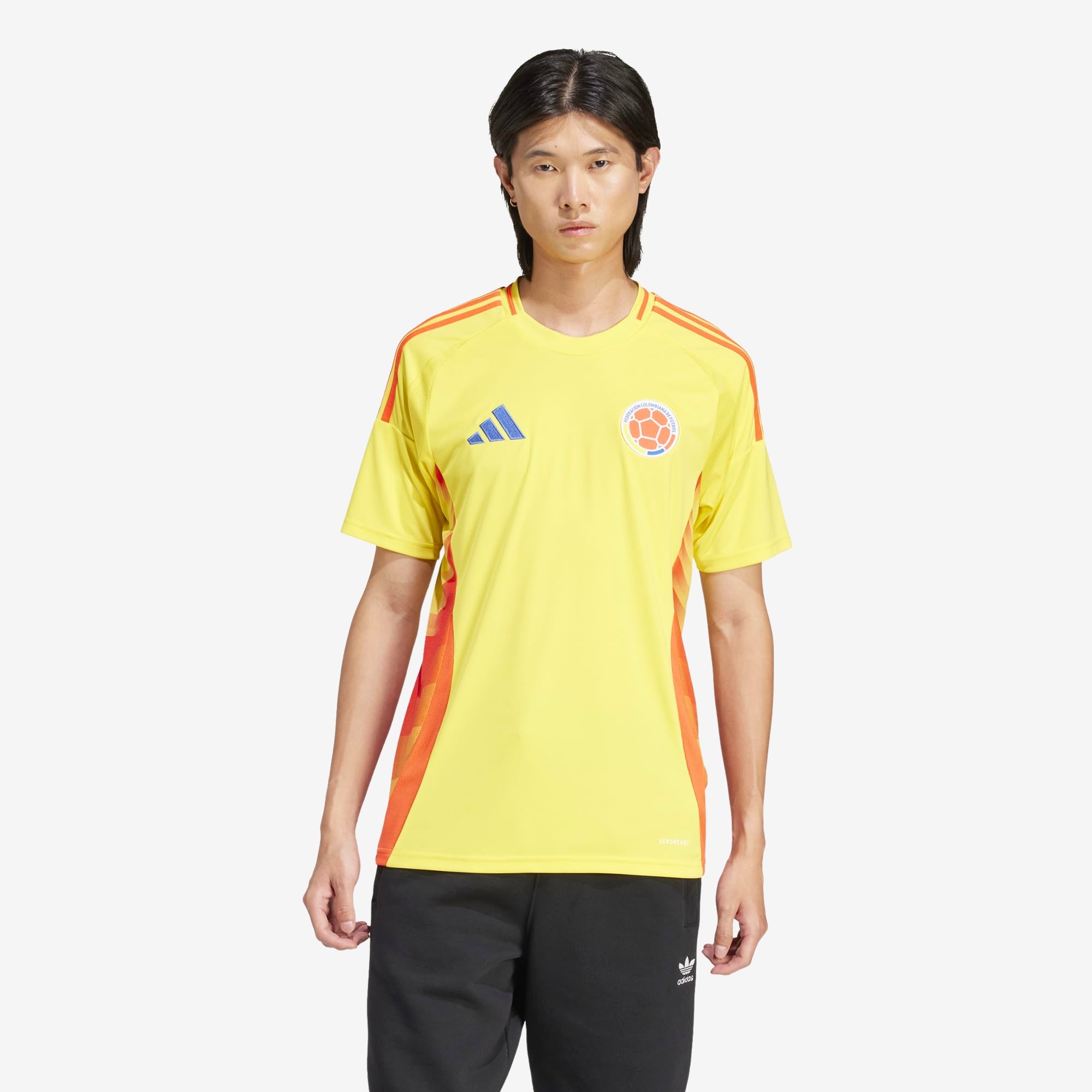 adidas Colombia 2024 Stadium Home Men's AEROREADY Soccer Replica Jersey - Impact Yellow