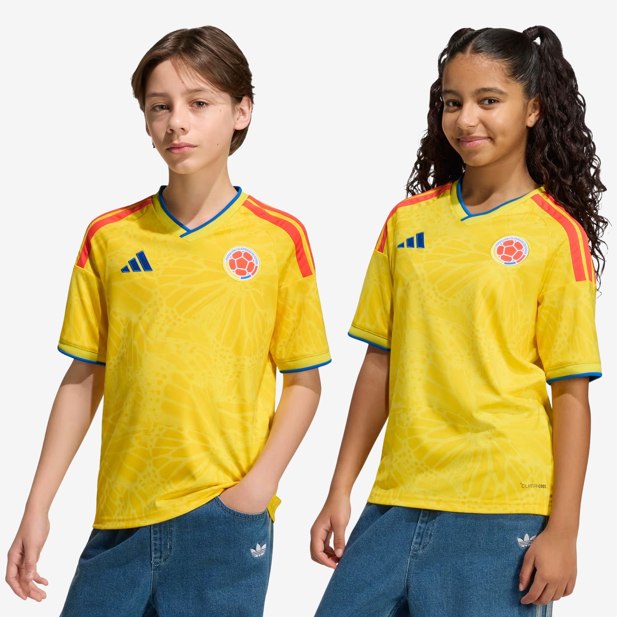 adidas Colombia 2026 Stadium Home Big Kids' Soccer Jersey - Impact Yellow