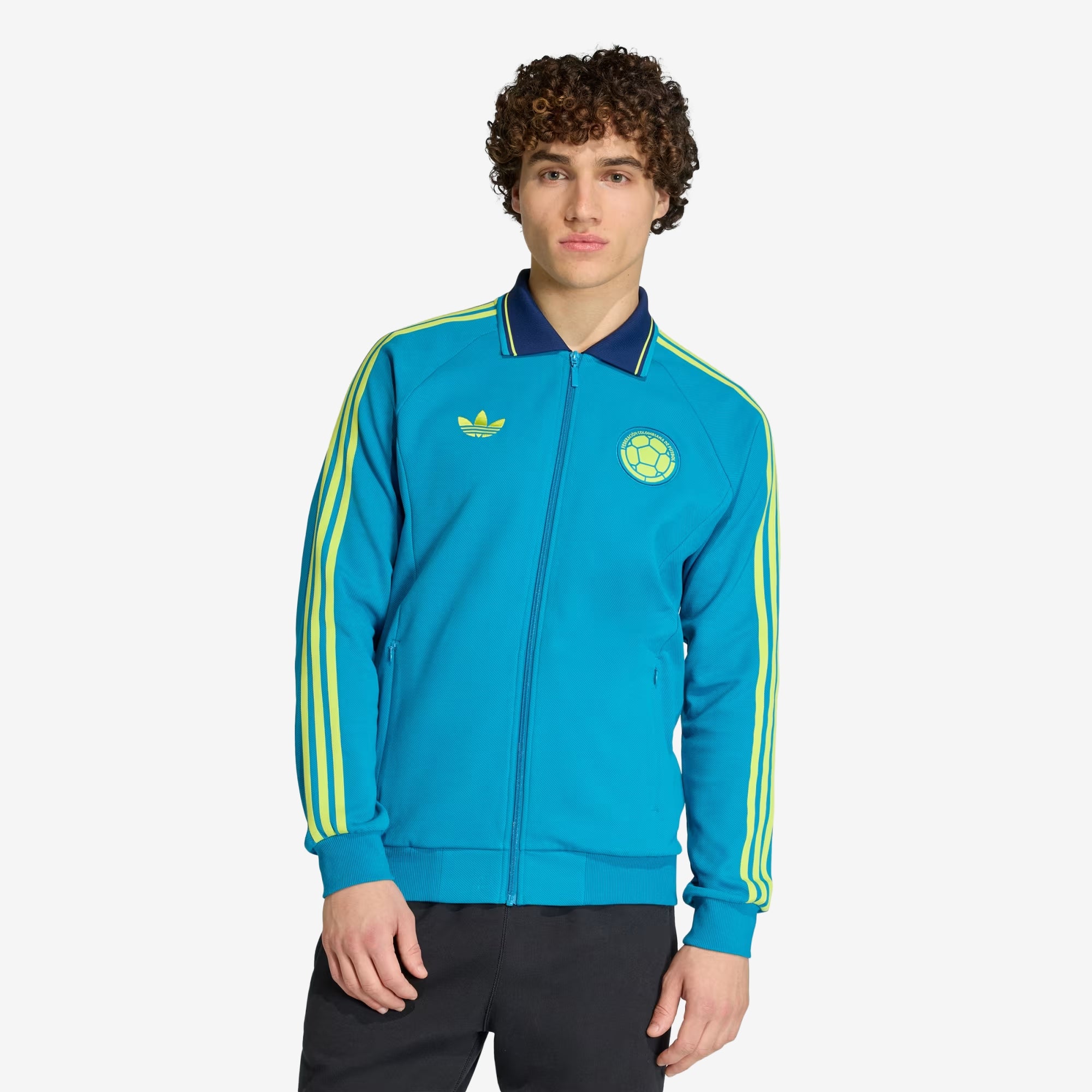 adidas Colombia Away Anthem Men's Full-Zip Soccer Jacket - Mystery Petrol