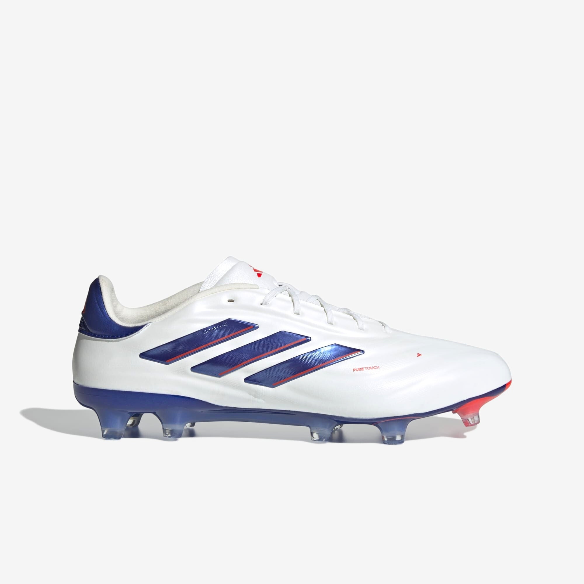 adidas Copa Pure 2 Elite FG Low-Top Soccer Cleats - Cloud White / Lucid Blue / Solar Red