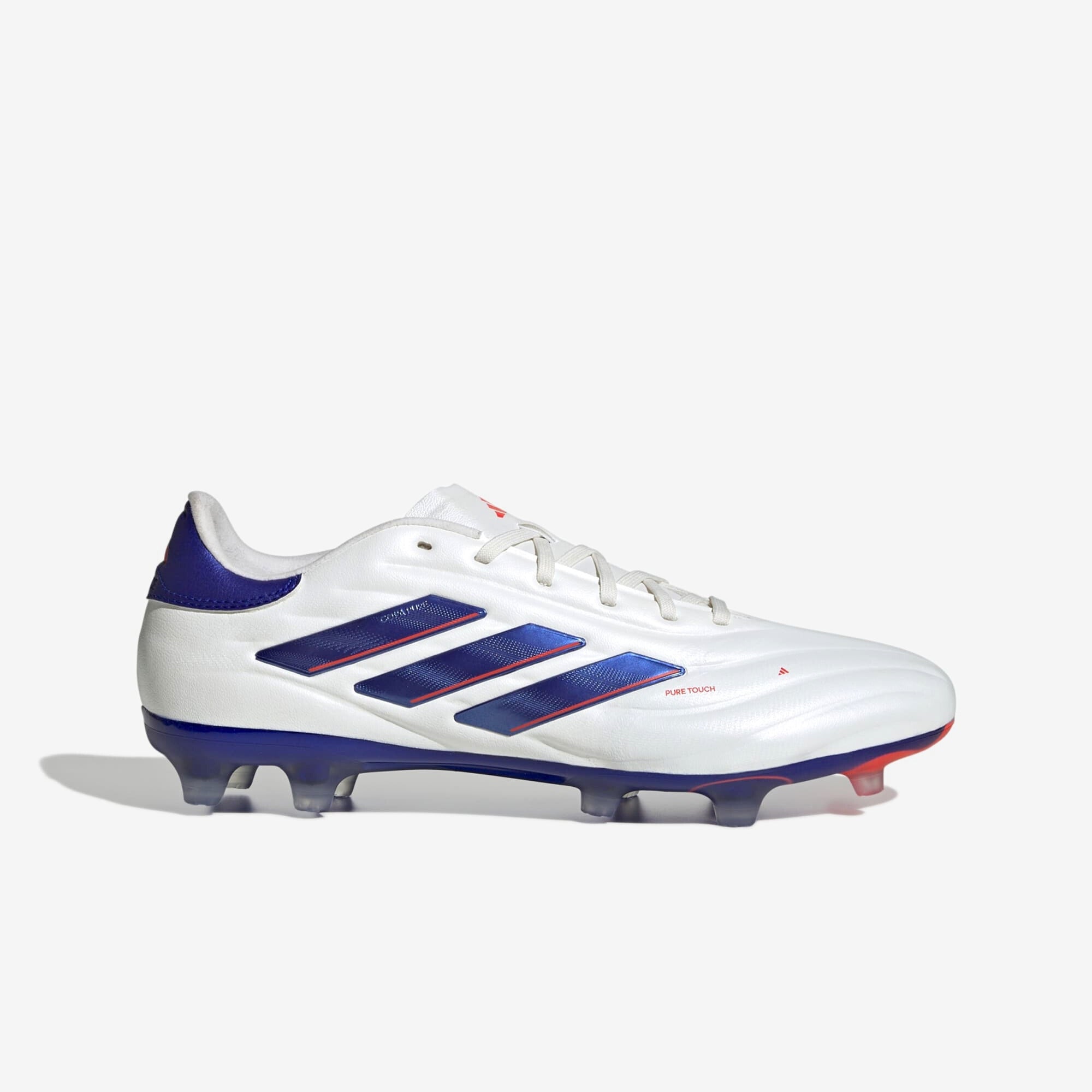 adidas Copa Pure 2 Pro FG Low-Top Soccer Cleats - Cloud White / Lucid Blue / Solar Red