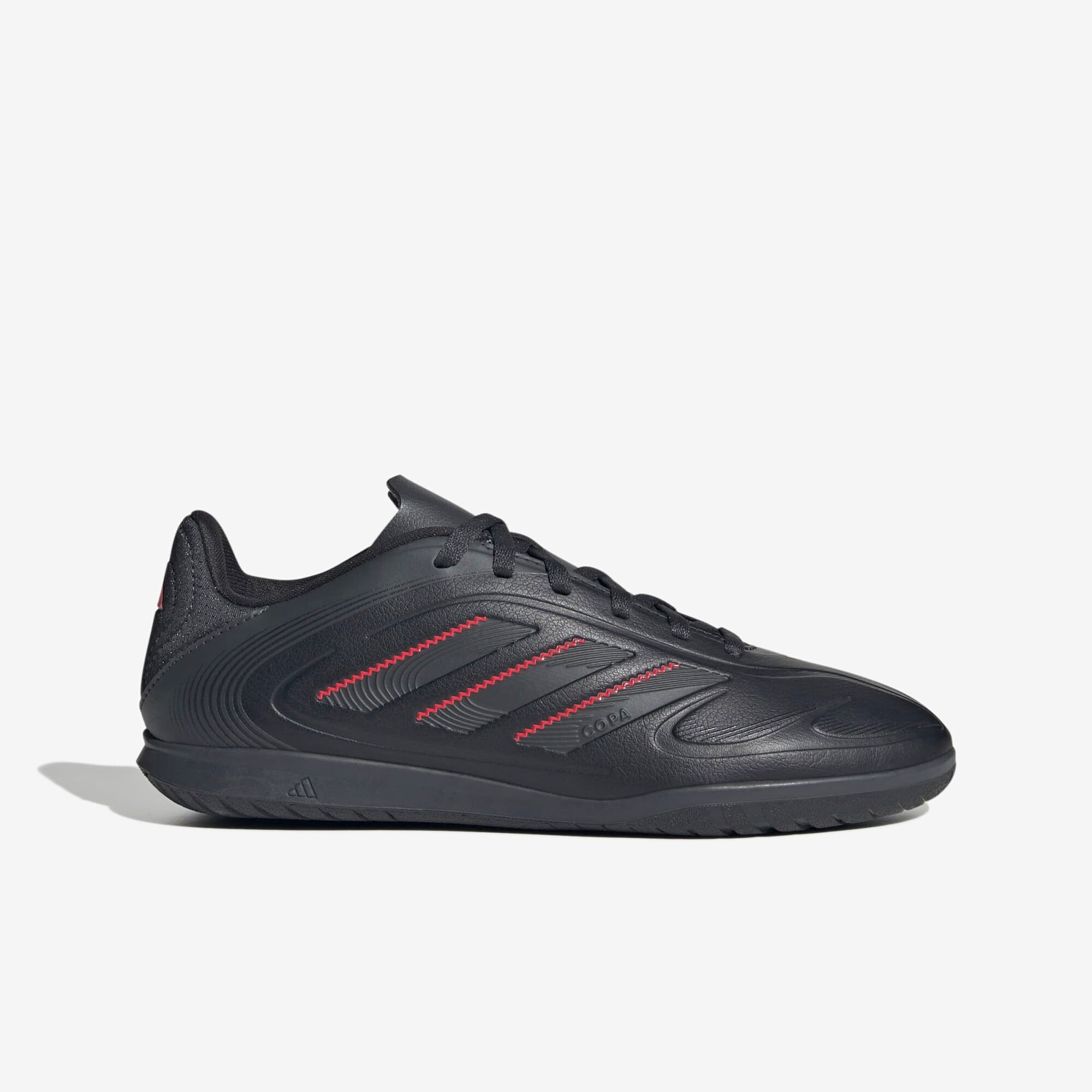 adidas Copa Pure 3 Club Little/Big Kids' IC Low-Top Soccer Shoes - Core Black / Carbon / Lucid Red