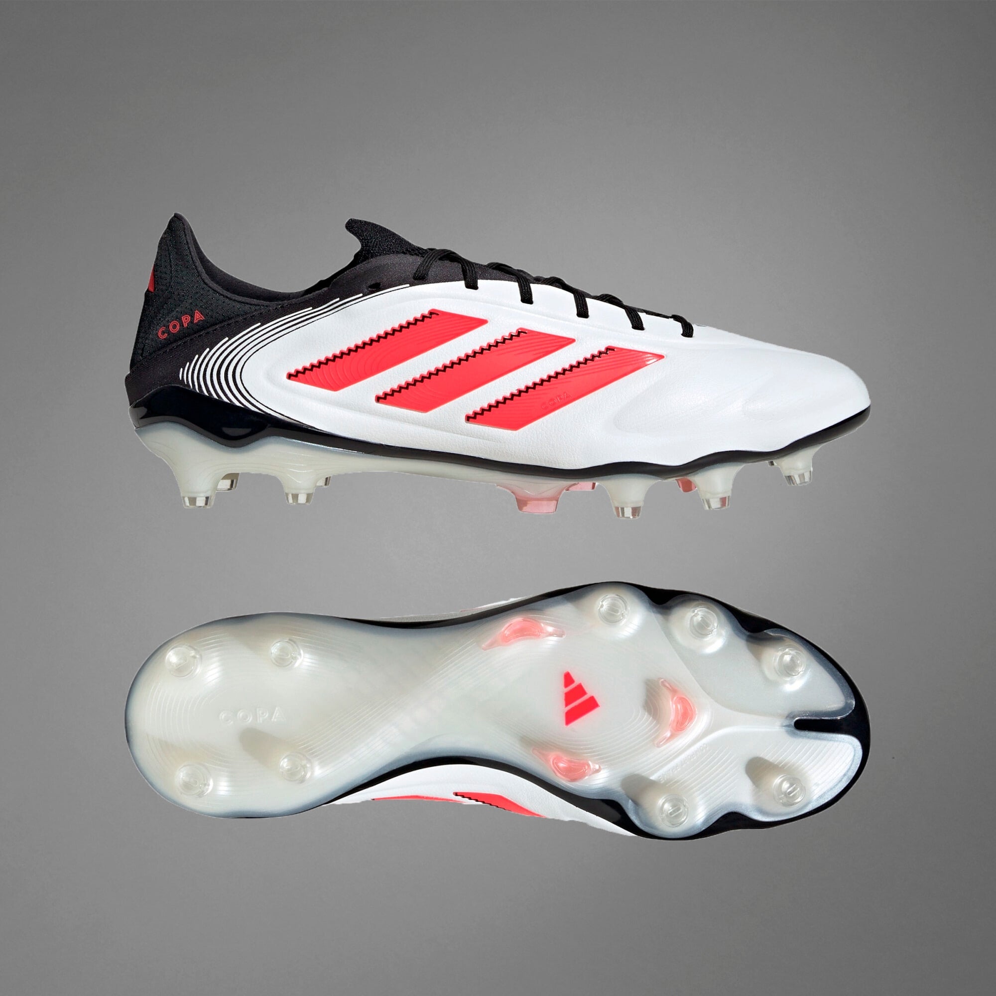 adidas Copa Pure 3 Elite FG Low-Top Soccer Cleats - Cloud White / Lucid Red / Core Black