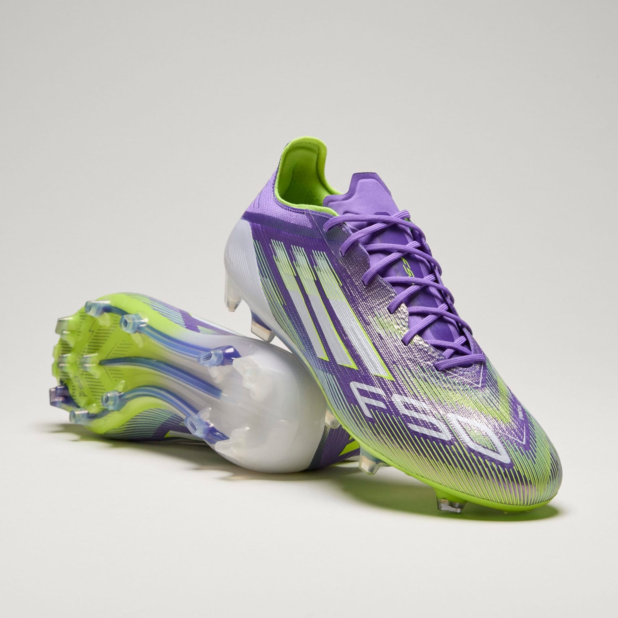 adidas F50 Elite Firm-Ground Low-Top Soccer Cleats - Purple Rush / Cloud White / Lucid Lemon