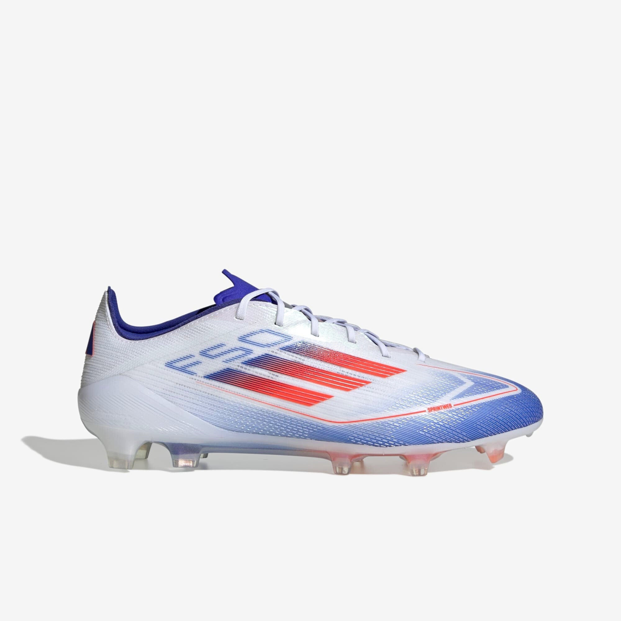 adidas F50 Elite FG Low-Top Soccer Cleats - Cloud White / Solar Red / Lucid Blue