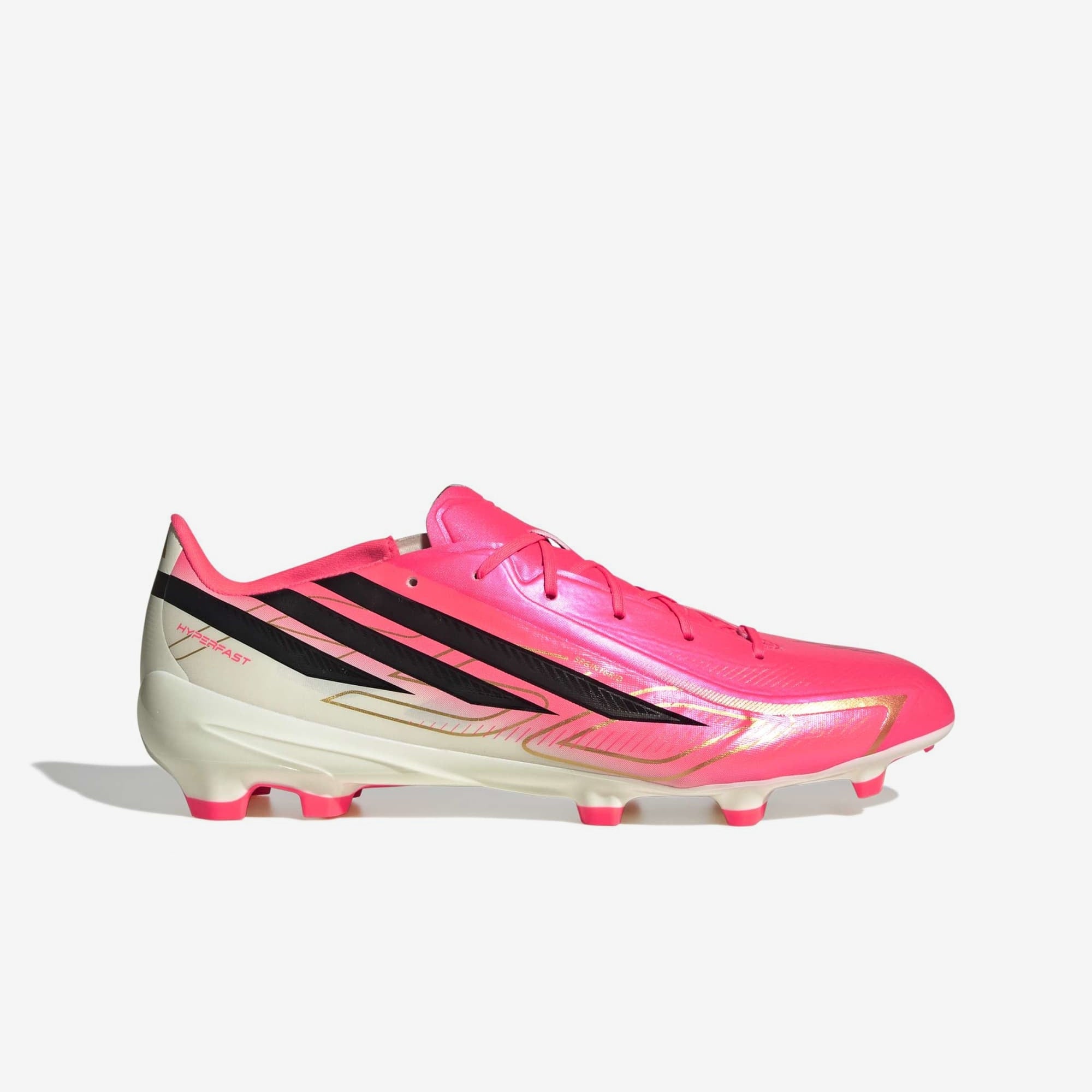 adidas F50 Hyperfast League Firm-Ground Low-Top Soccer Cleats - Solar Turbo / Core Black / Gold Met.