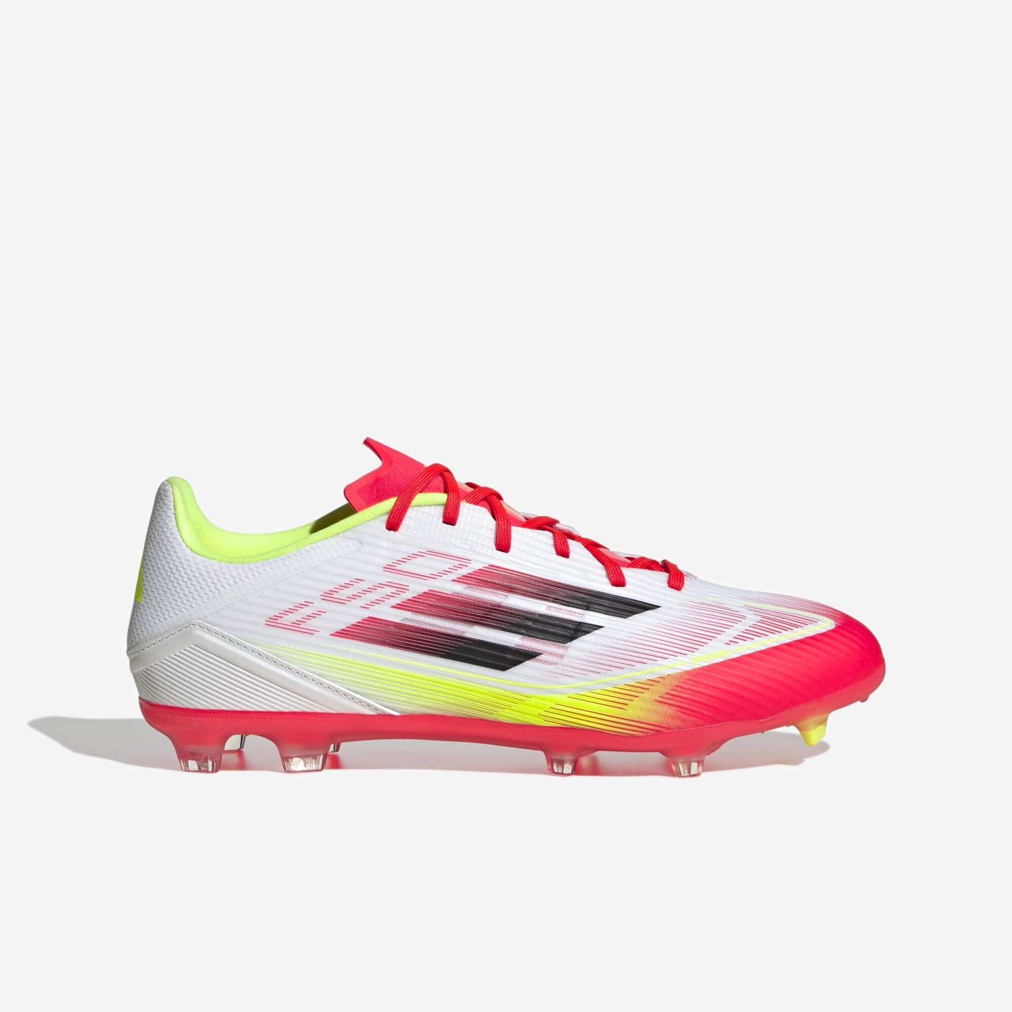 adidas F50 League FG/MG Low-Top Soccer Cleats - Cloud White / Core Black / Solar Yellow