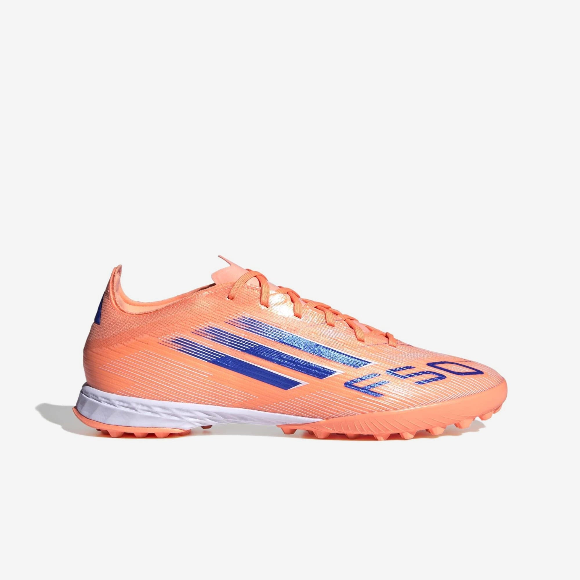 adidas F50 Pro Turf Low-Top Soccer Shoes - Beam Orange / Lucid Blue / Cloud White