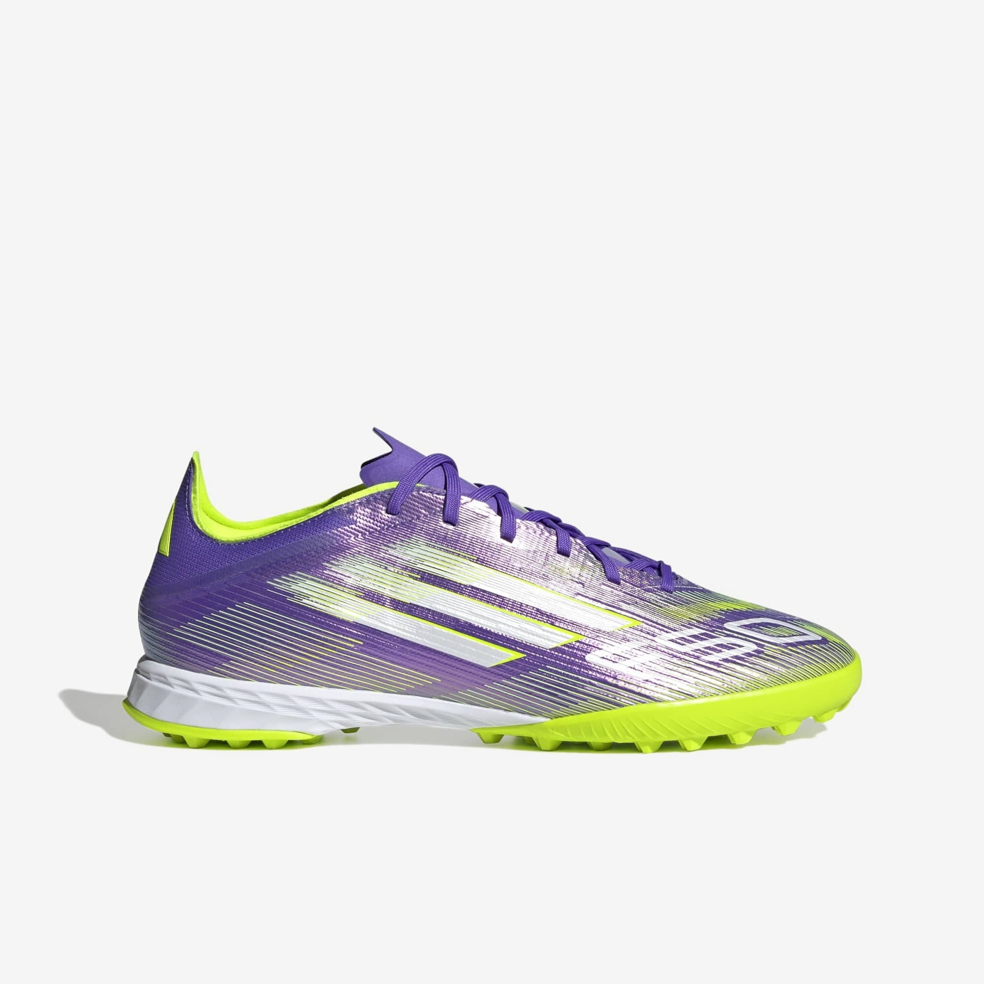 adidas F50 Pro Turf Low-Top Soccer Shoes - Purple Rush / Cloud White / Lucid Lemon