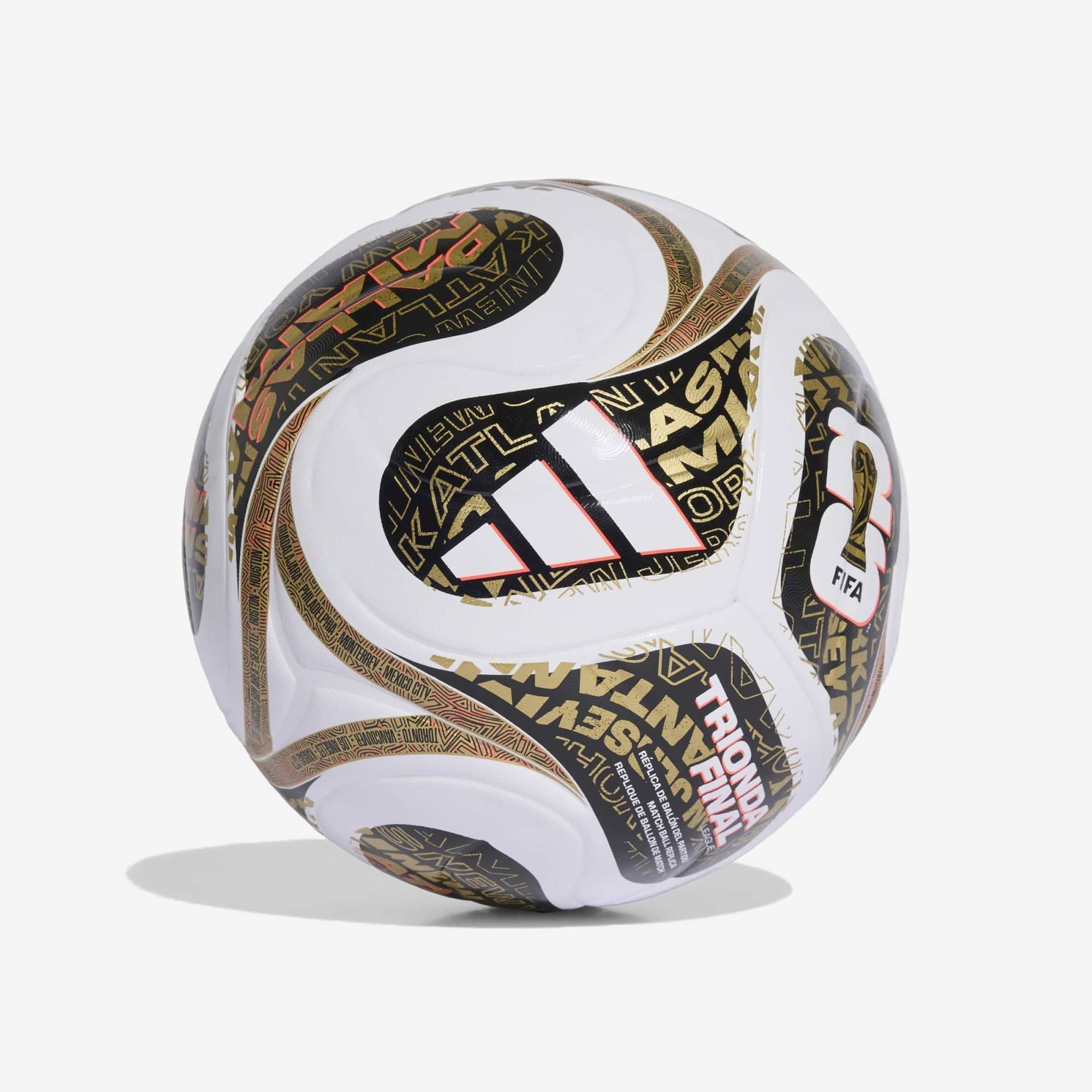 adidas FIFA World Cup 2026 Trionda Finals League Soccer Ball - White / Black / Gold Met.