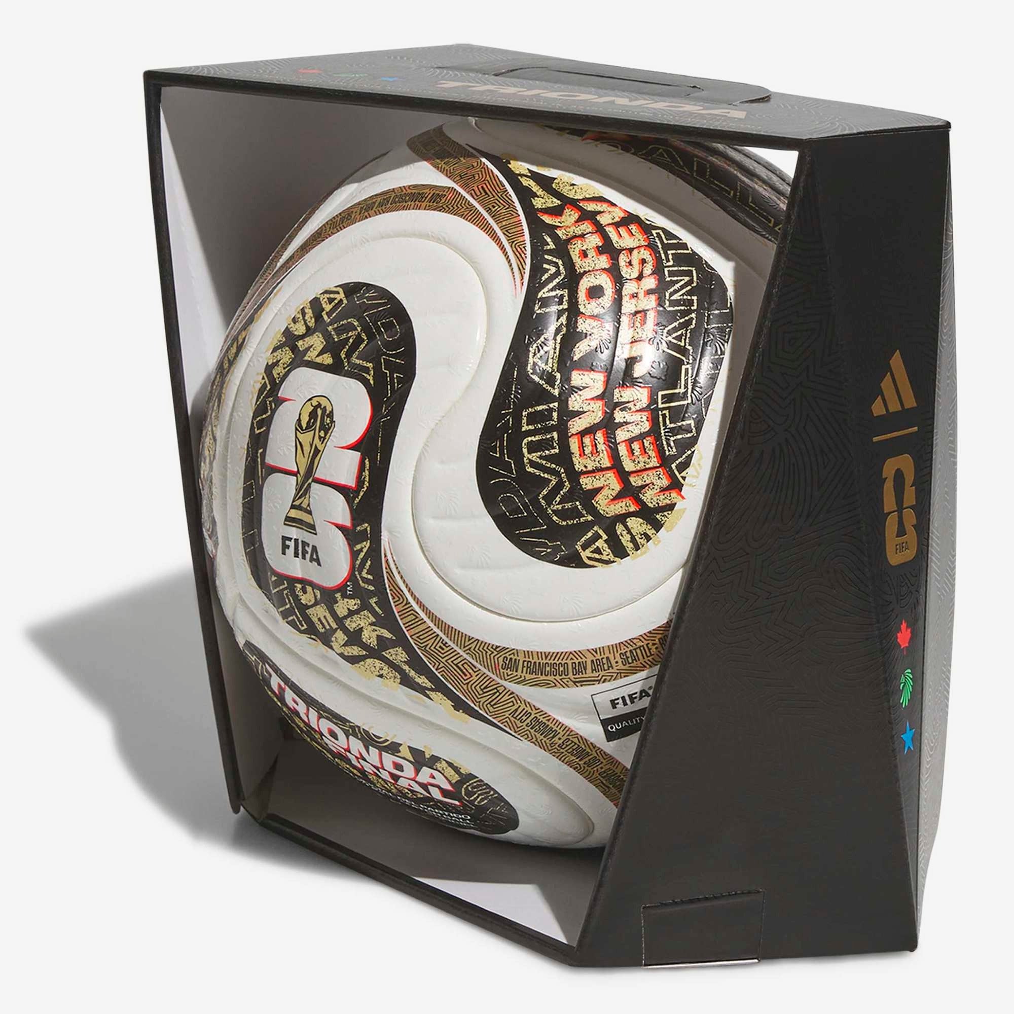 adidas FIFA World Cup 2026 Trionda Finals Pro Soccer Ball - White / Black / Gold Met.