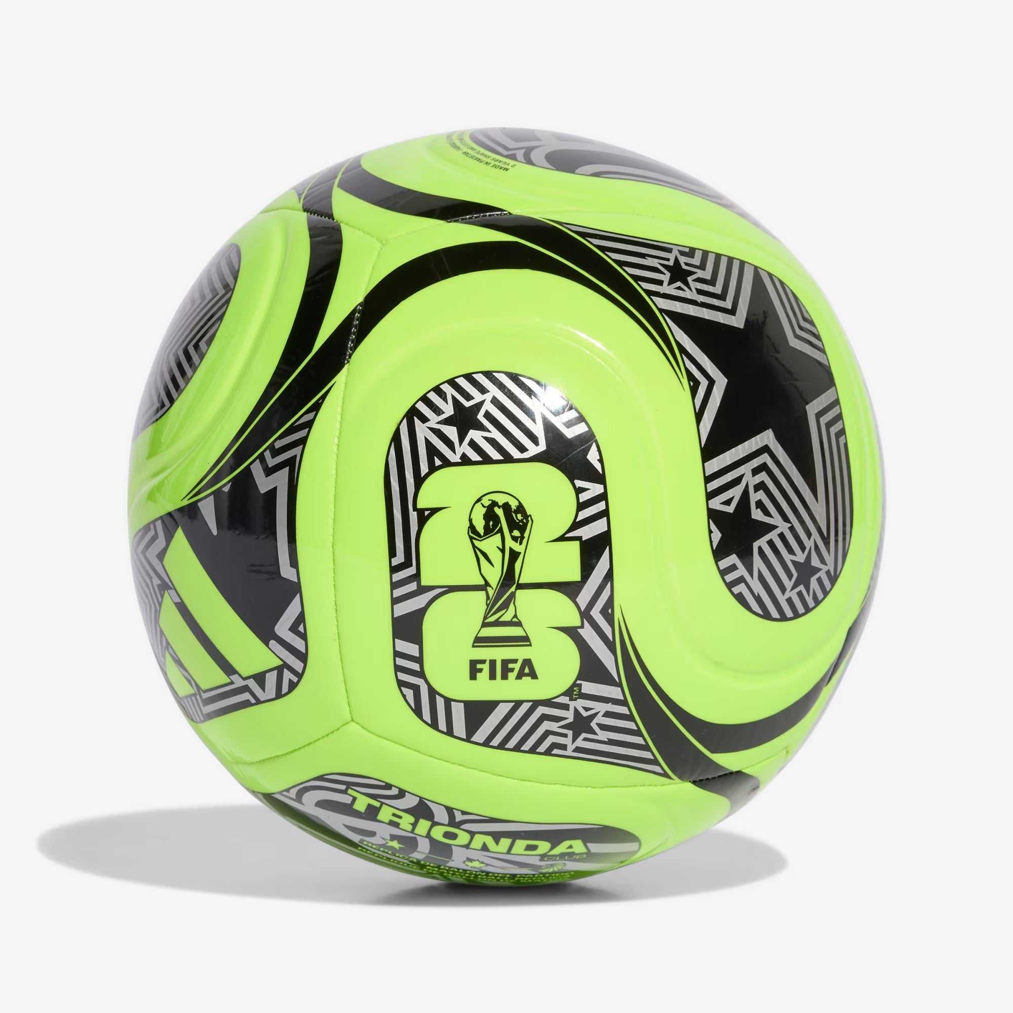 adidas FIFA World Cup 26™ Trionda Club Soccer Ball - Lucid Lemon / Black / Silver Metallic