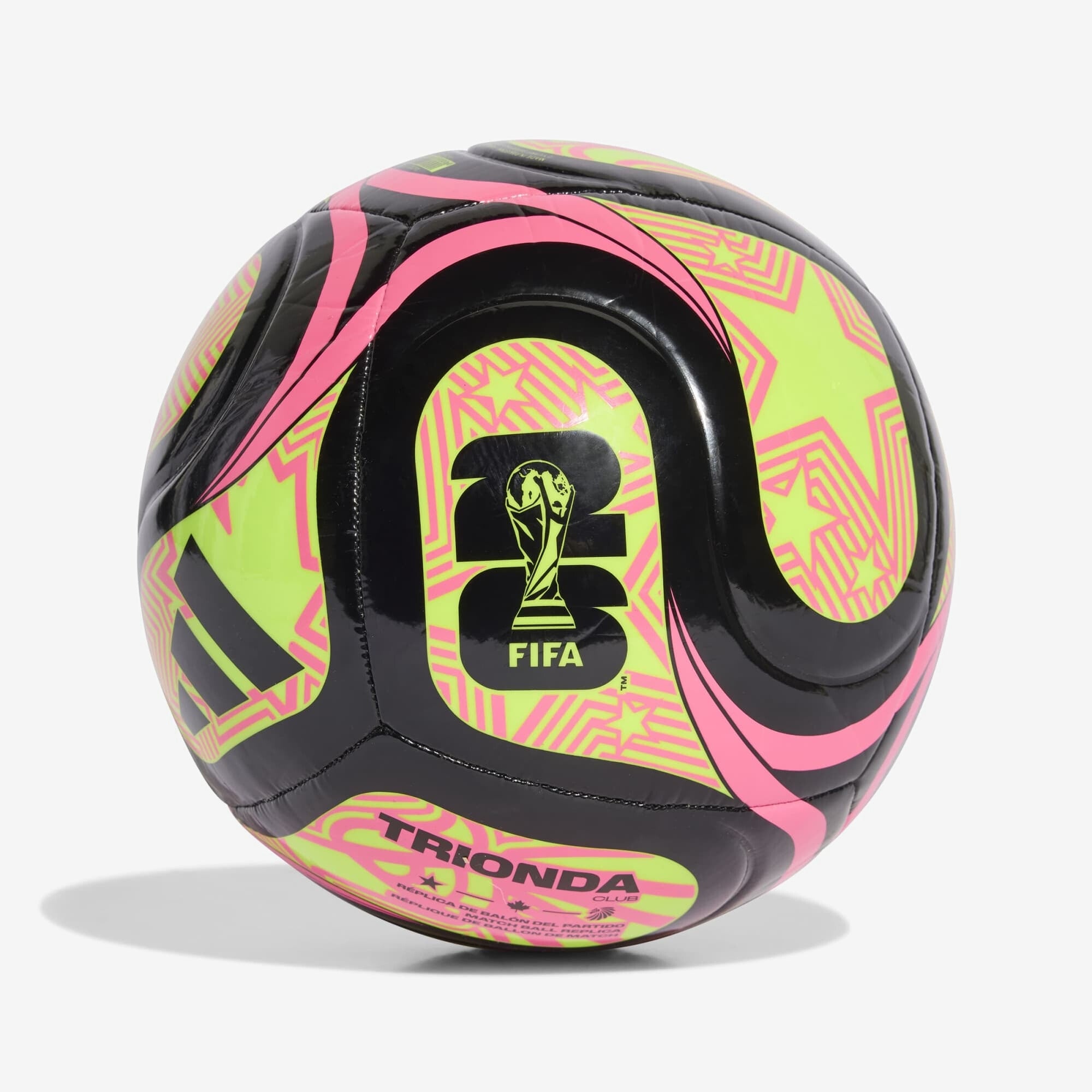 adidas FIFA World Cup 26™ Trionda Club Soccer Ball - Black / Lucid Lemon / Lucid Pink