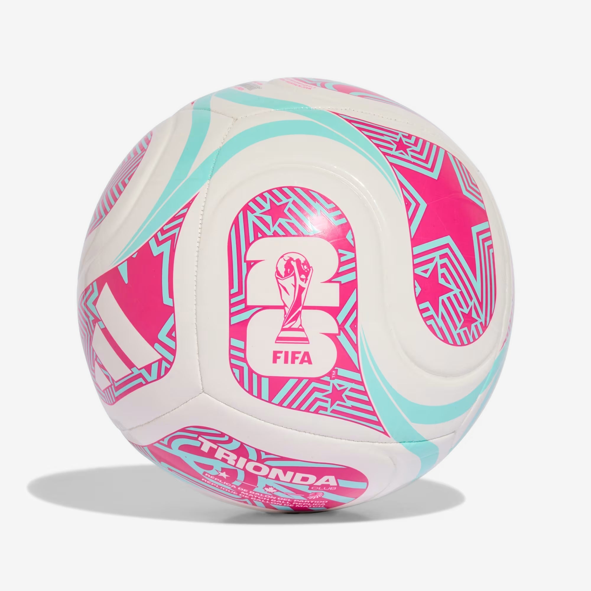 adidas FIFA World Cup 26™ Trionda Club Soccer Ball - White / Flash Aqua / Shock Pink