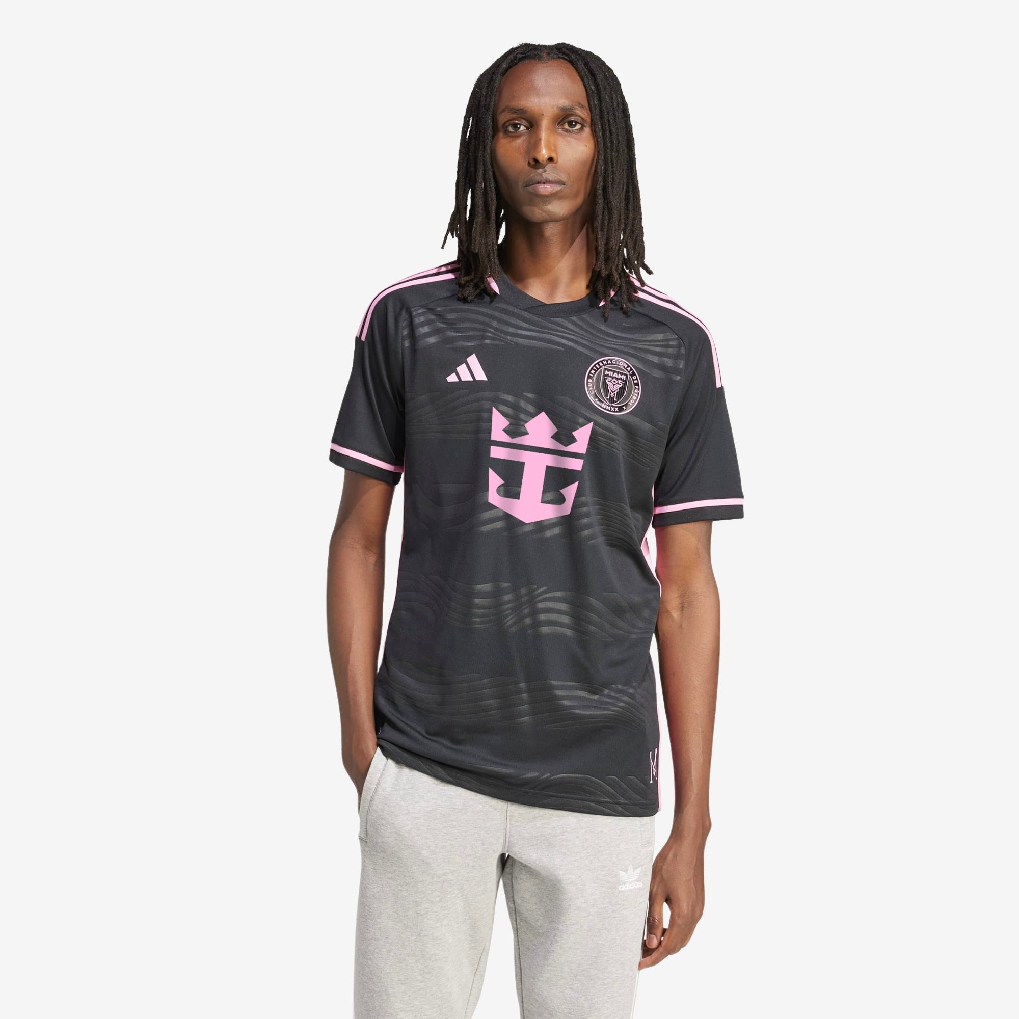 adidas Inter Miami CF 2023/24 Match Away Men's AEROREADY Soccer Authentic Jersey - Black / Bliss Pink