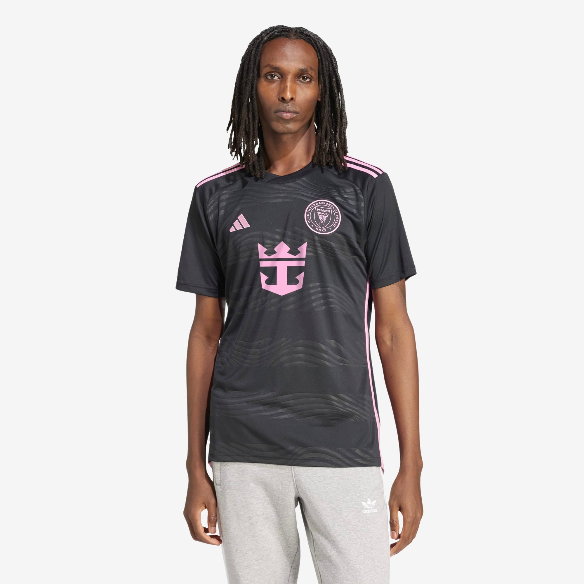 adidas Inter Miami CF 2023/24 Stadium Away Men's AEROREADY Soccer Replica Jersey - Black / Bliss Pink