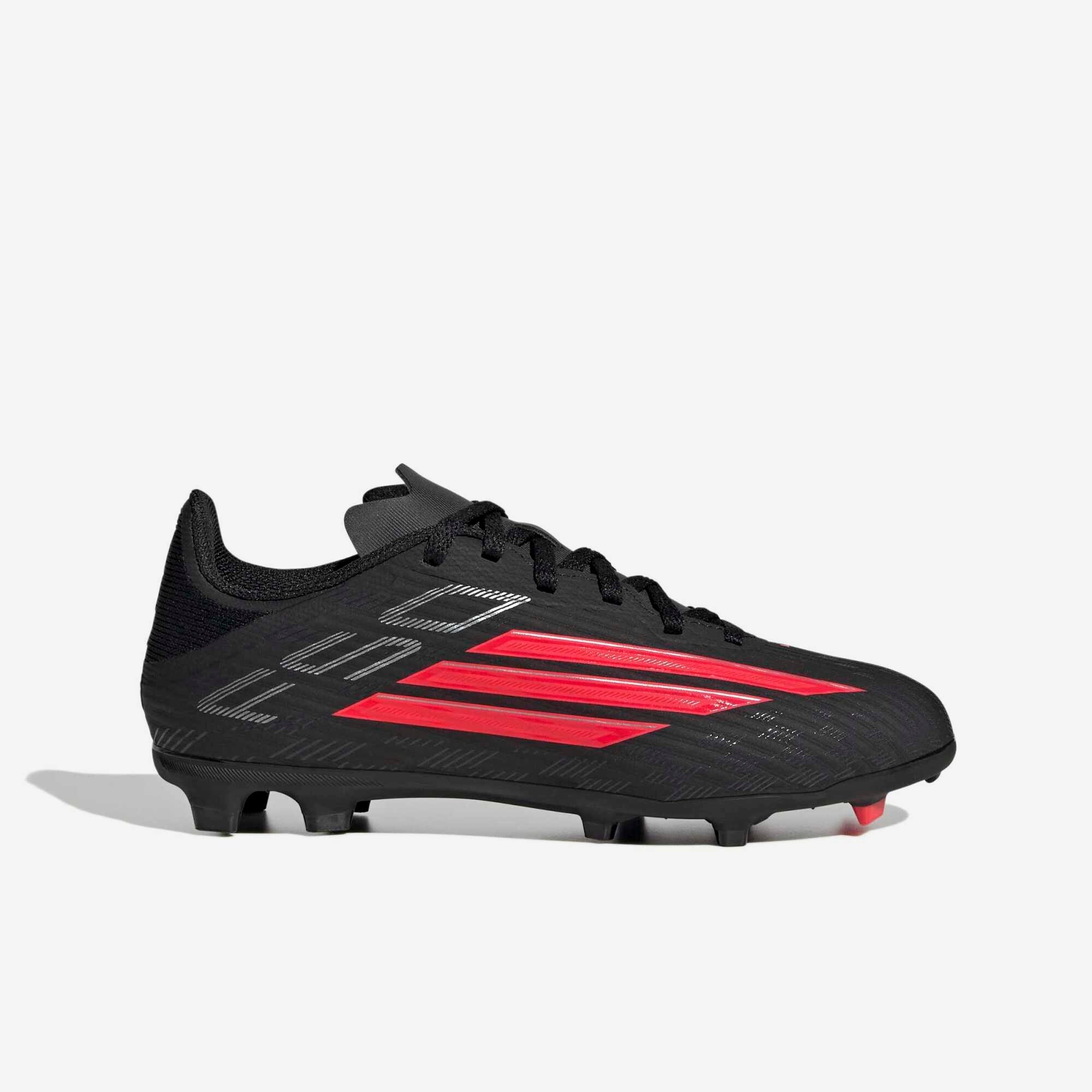 adidas Jr. F50 League Big Kids' Firm/Multi-Ground Low-Top Soccer Cleats - Core Black / Lucid Red / Core Black