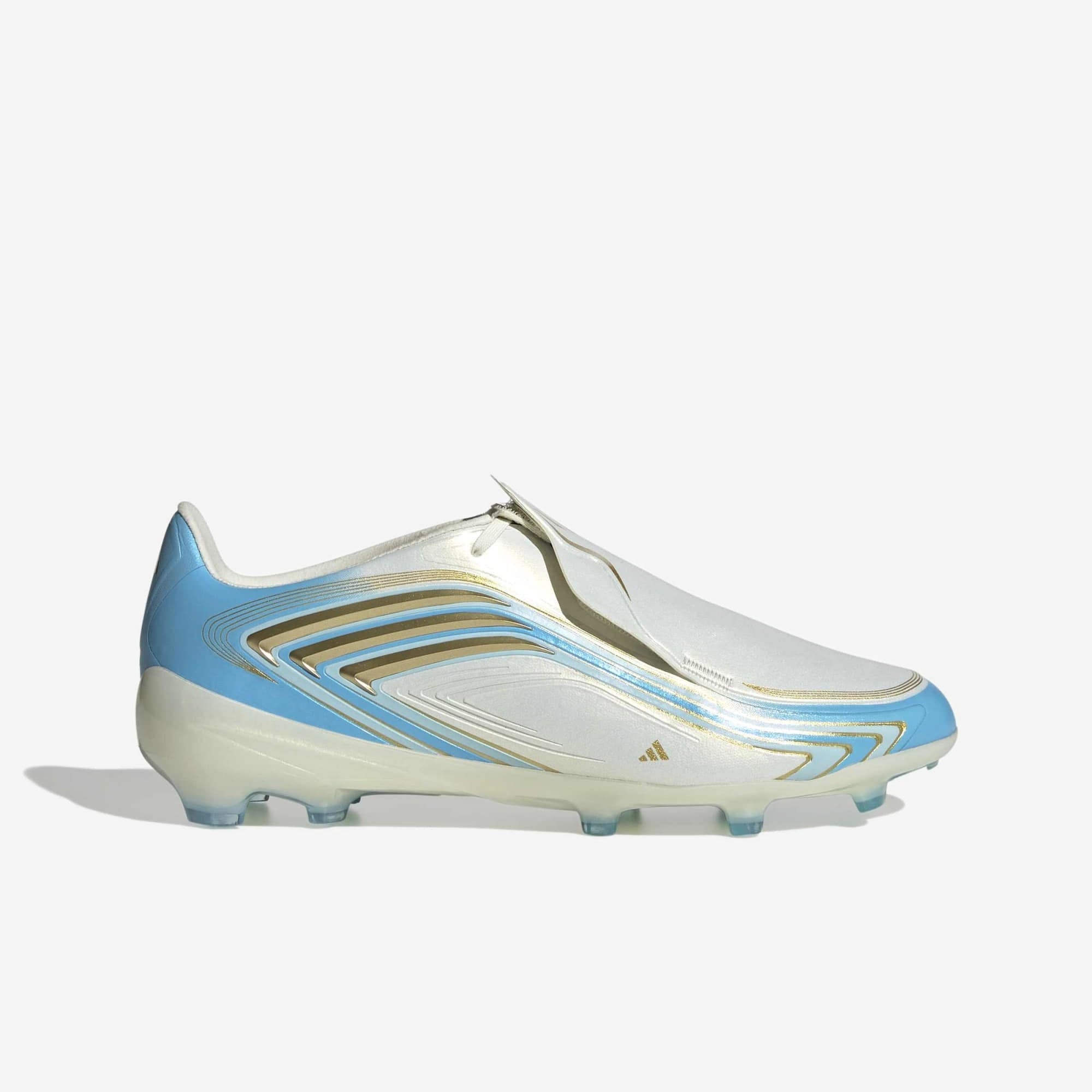 adidas Jr. F50 Messi Elite Big Kids' Firm-Ground Low-Top Soccer Cleats - Ivory / Semi Blue Burst / Icey Blue