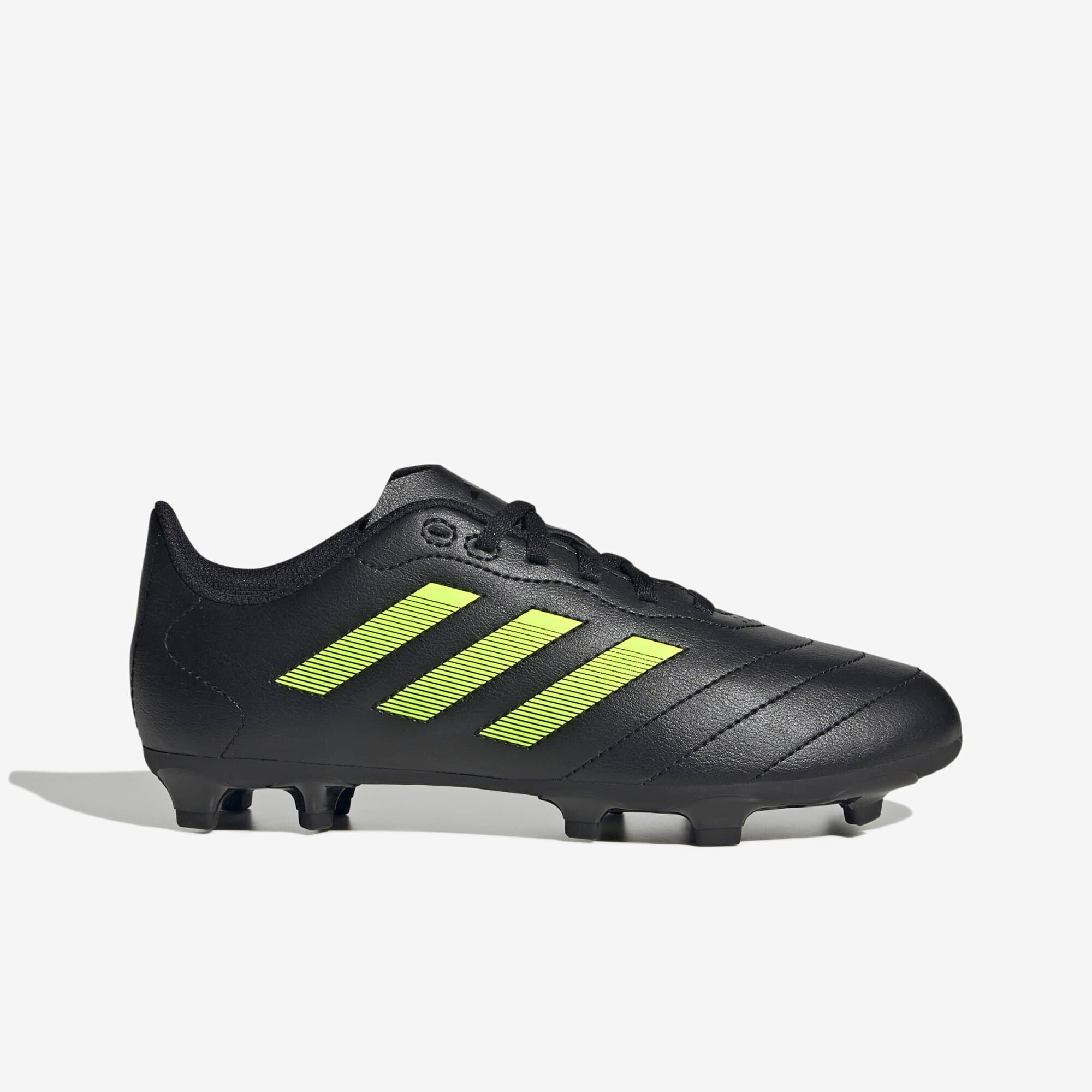 adidas Jr. Goletto VIII Little/Big Kids' FG Low-Top Soccer Cleats - Core Black / Lucid Lemon / Core Black