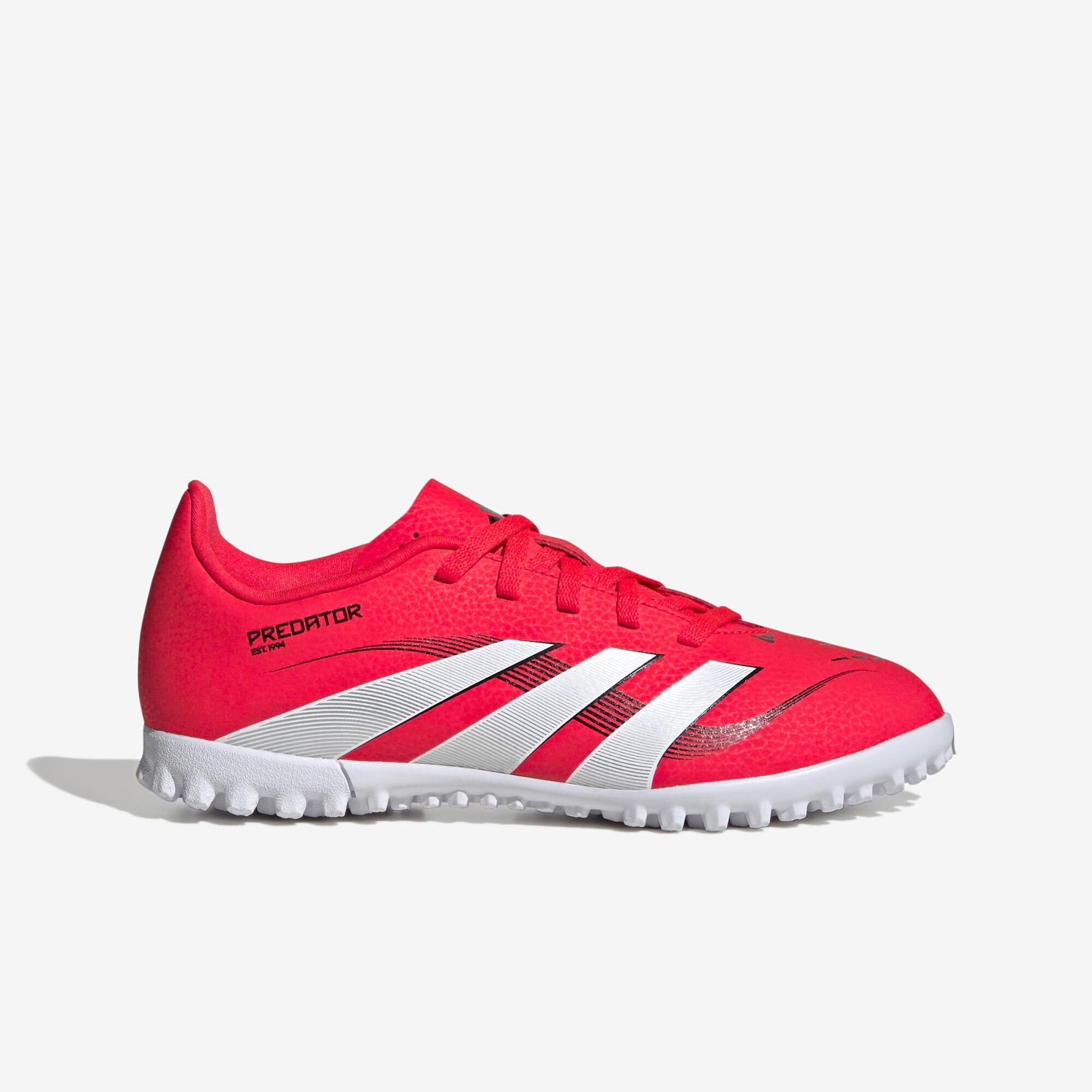 adidas Jr. Predator Club Little/Big Kids' TF Low-Top Soccer Shoes - Lucid Red / Cloud White / Core Black