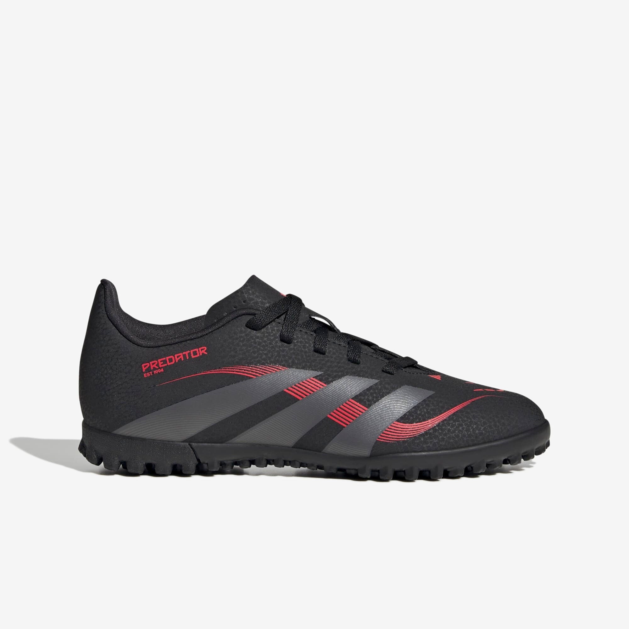 adidas Jr. Predator Club Little/Big Kids' TF Low-Top Soccer Shoes - Core Black / Grey Four / Lucid Red