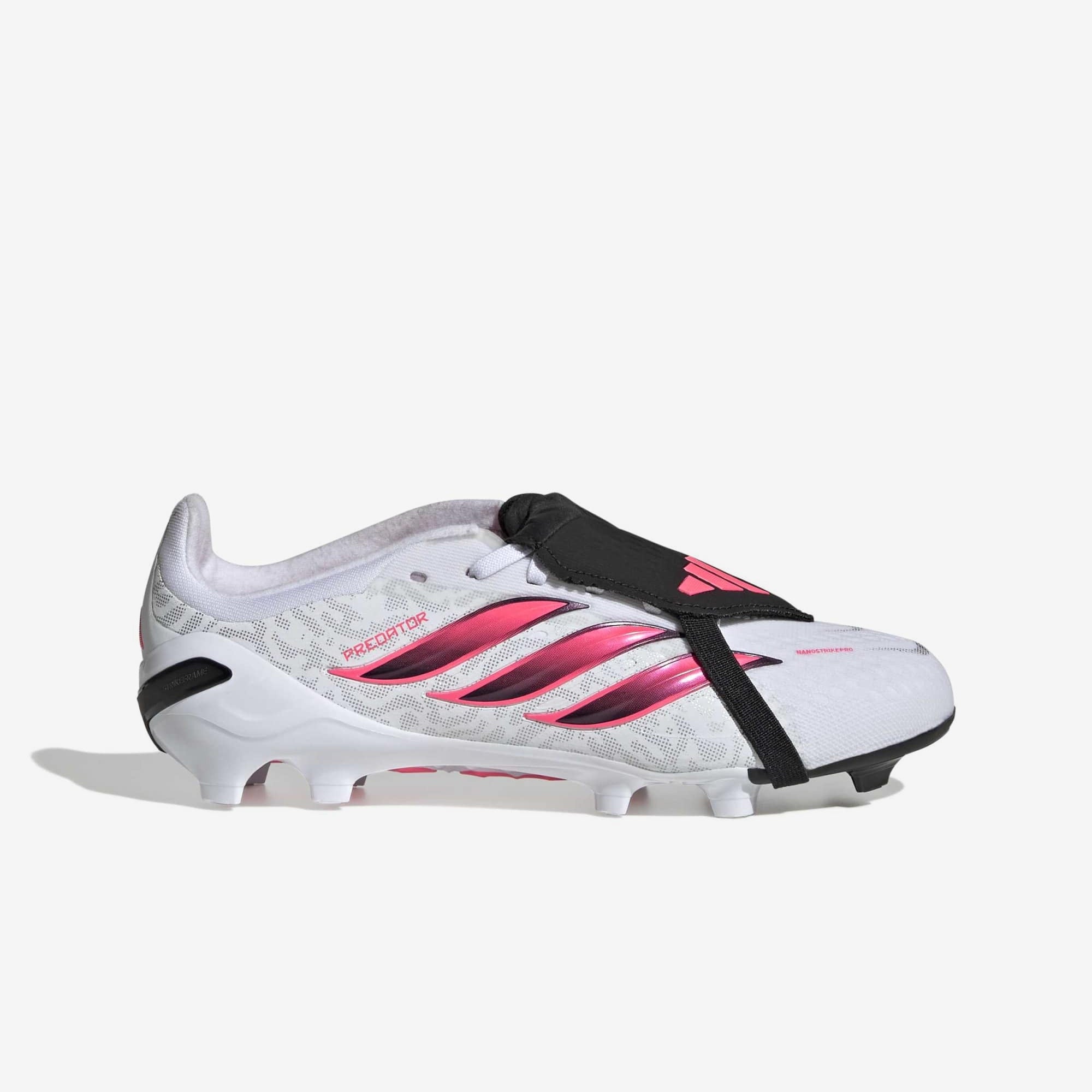 adidas Jr. Predator Elite Fold-Over Tongue Big Kids' Firm-Ground Low-Top Soccer Cleats - Cloud White / Solar Turbo / Core Black