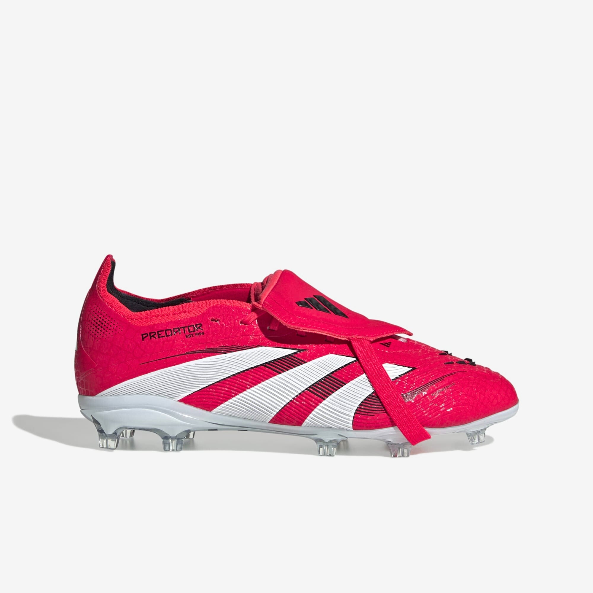 adidas Jr. Predator Elite Fold-Over Tongue Little/Big Kids' FG Low-Top Soccer Cleats - Lucid Red / Cloud White / Core Black