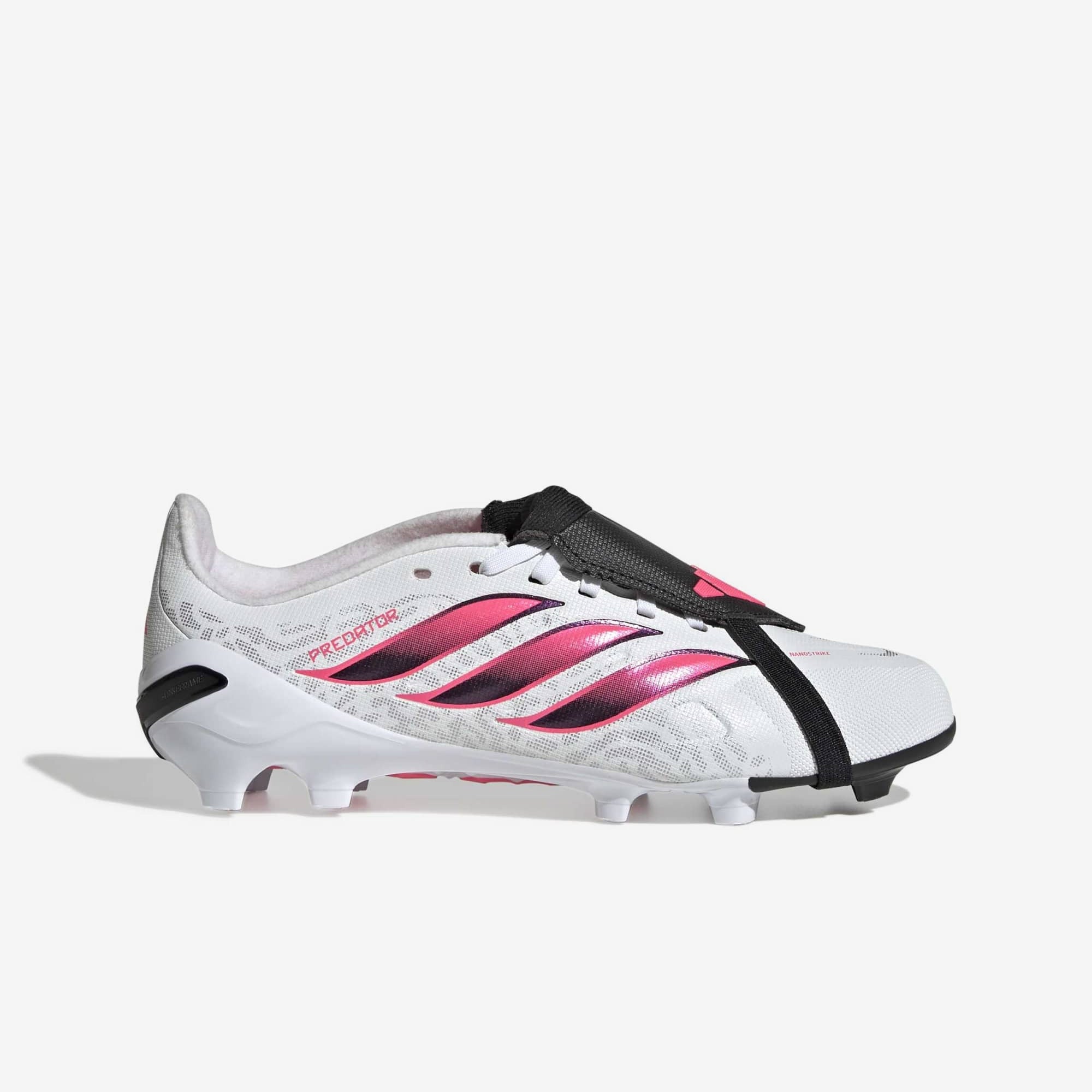 adidas Jr. Predator League Fold-Over Tongue Big Kids' Firm-Ground Low-Top Soccer Cleats - Cloud White / Solar Turbo / Core Black