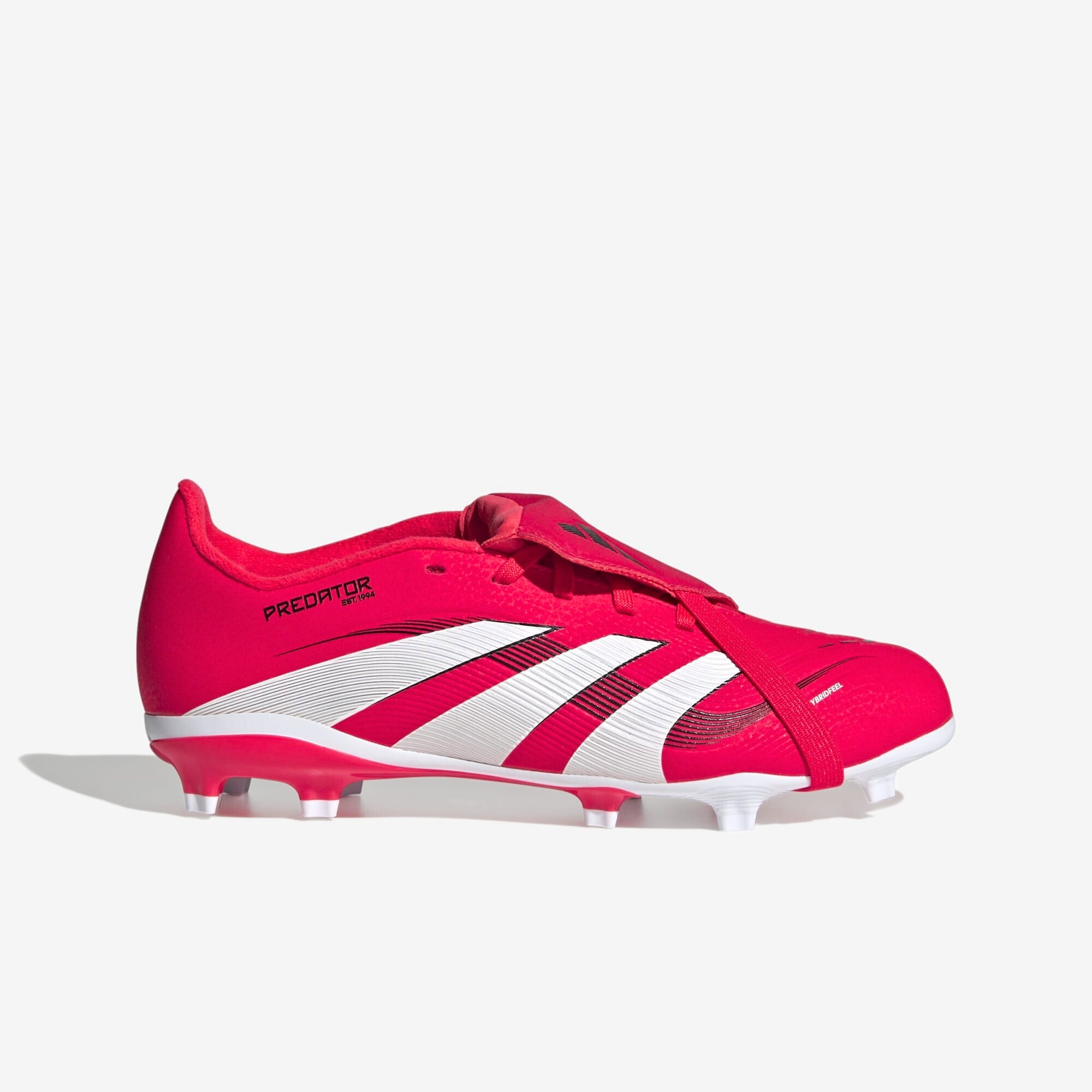 adidas Jr. Predator League Fold-Over Tongue Little/Big Kids' FG Low-Top Soccer Cleats - Lucid Red / Cloud White / Core Black