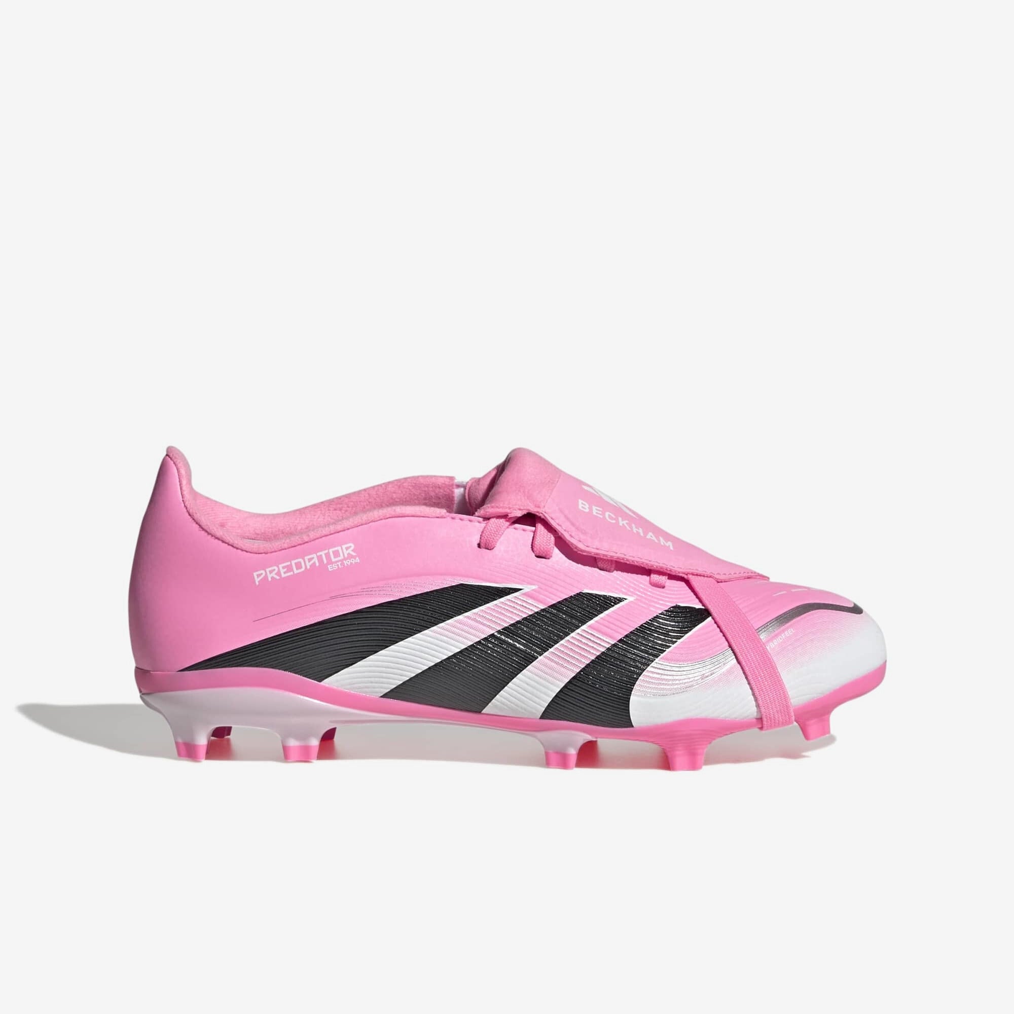 adidas Jr. Predator League Fold-Over Tongue Big Kids' Firm/Multi-Ground Low-Top Soccer Cleats - Beam Pink / Core Black / Cloud White