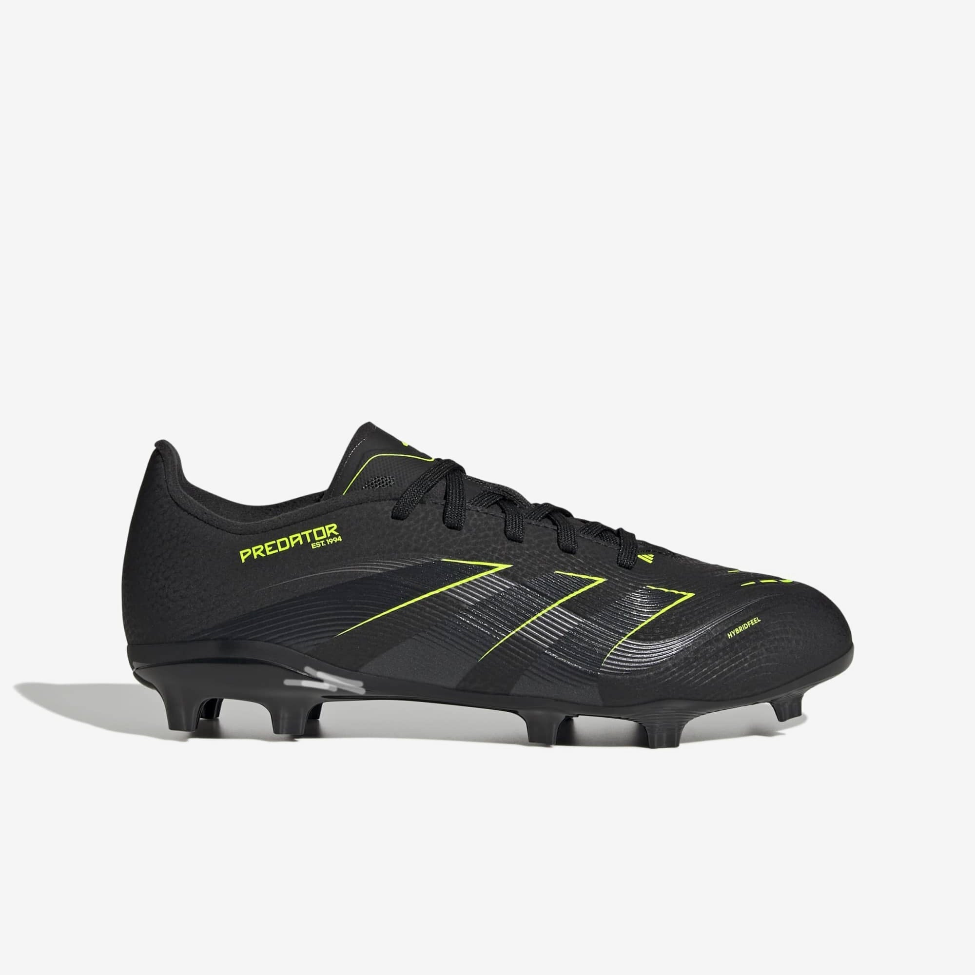 adidas Jr. Predator League Big Kids' Firm-Ground Low-Top Soccer Cleats - Core Black / Carbon / Lucid Lemon