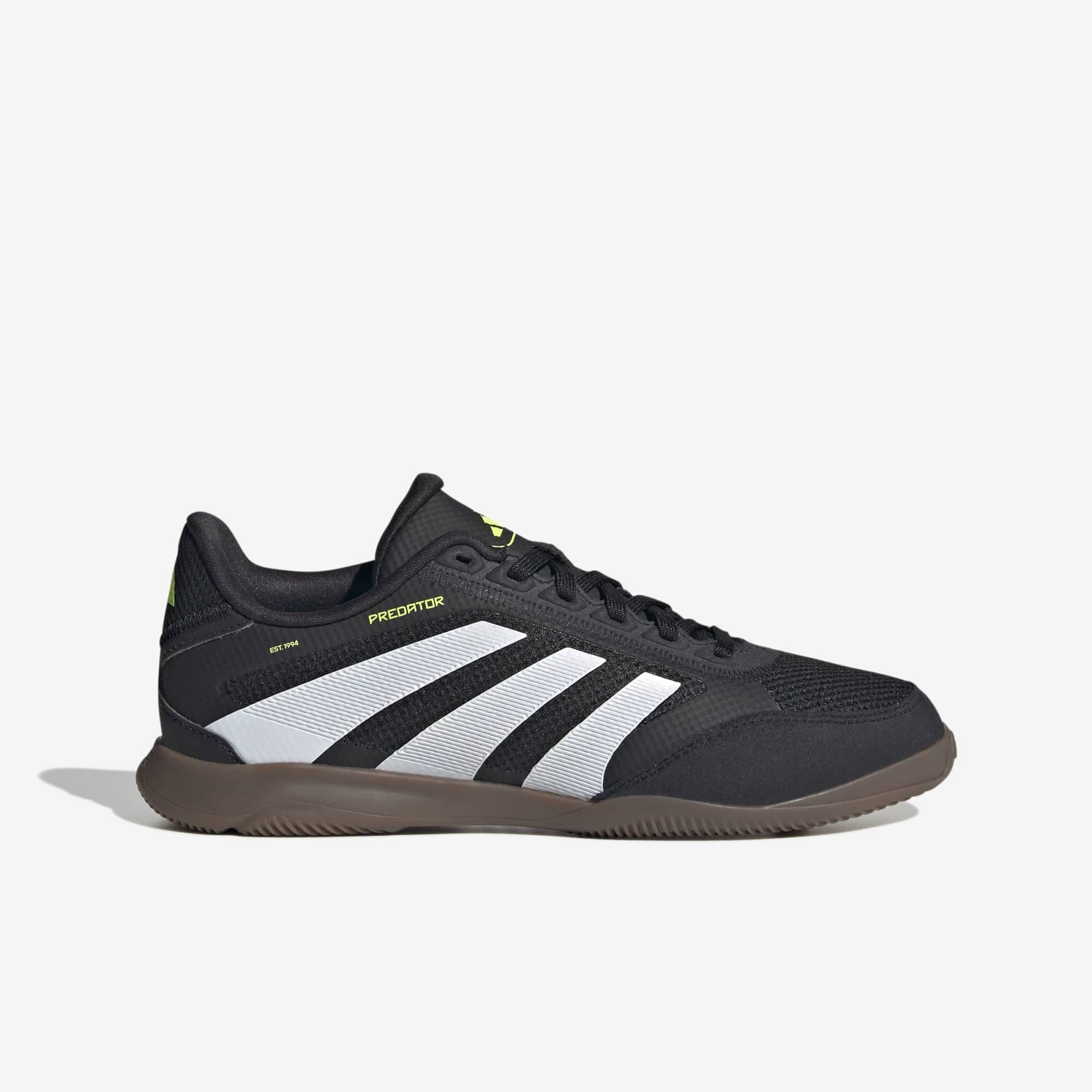 adidas Jr. Predator League Big Kids' Indoor/Court Low-Top Soccer Shoes - Core Black / Cloud White / Lucid Lemon