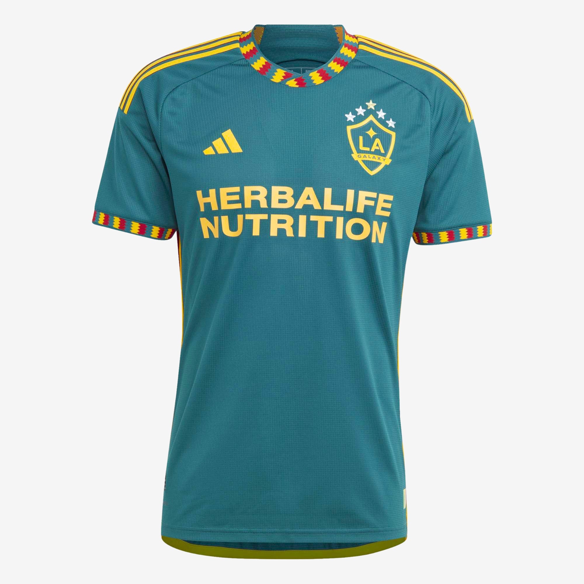 adidas LA Galaxy 2023/24 Match Away Men's Soccer Authentic Jersey - Mystery Green / Team Collegiate Gold