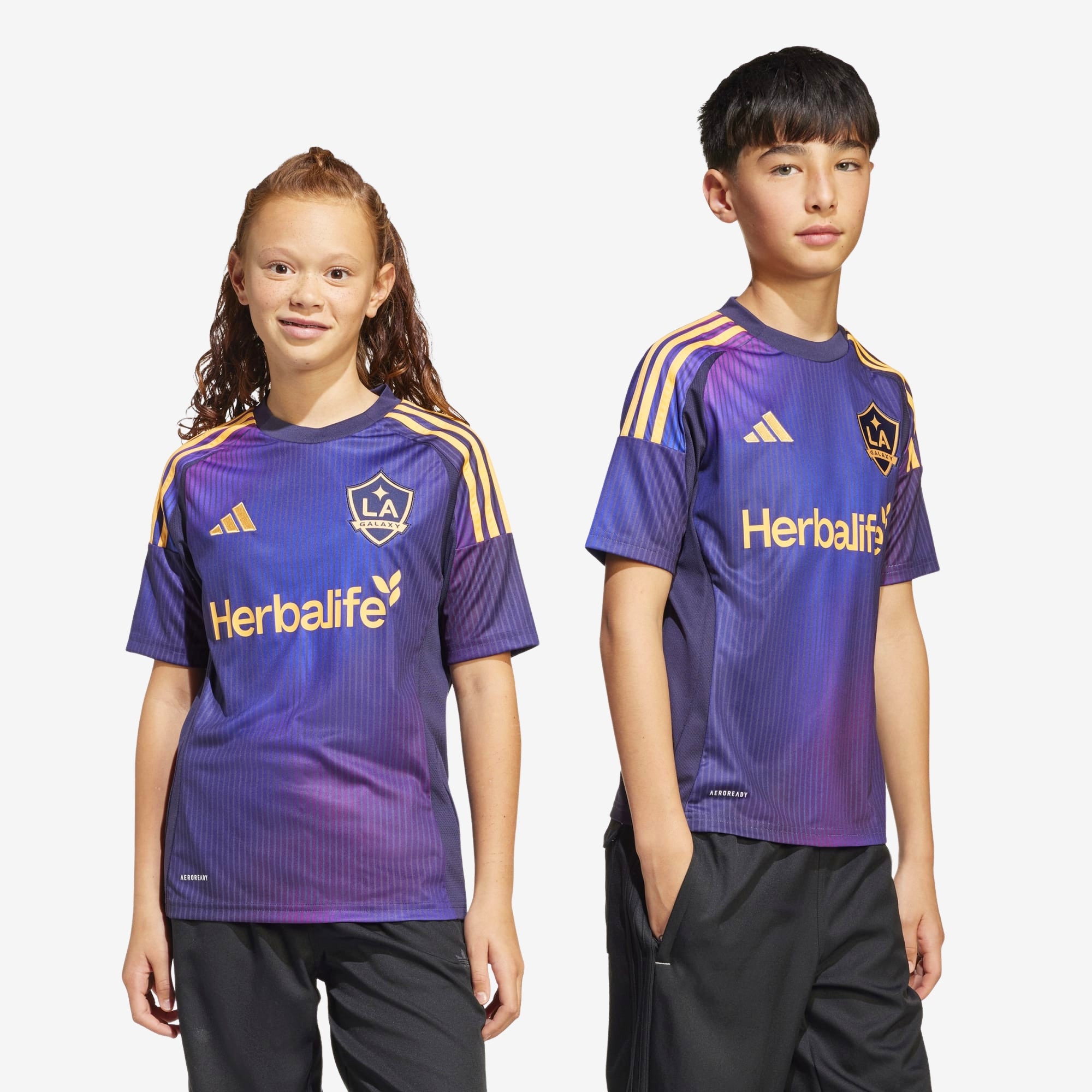 adidas LA Galaxy 2025/26 Stadium Away Big Kids' AEROREADY Soccer Replica Jersey - Noble Ink