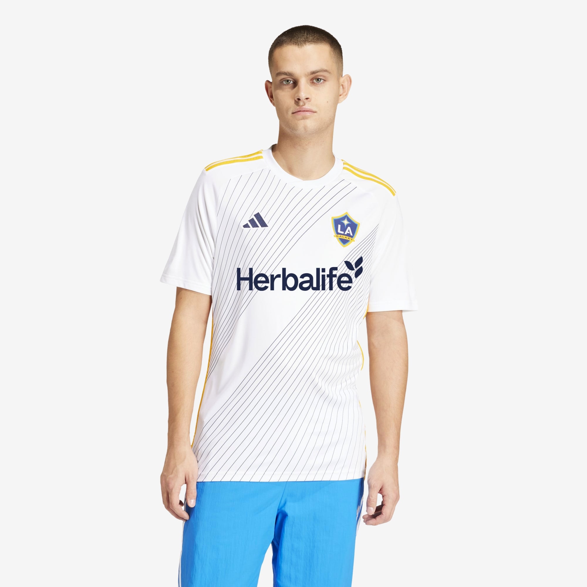 adidas LA Galaxy 2024/25 Stadium Home Men's AEROREADY Soccer Replica Jersey - White