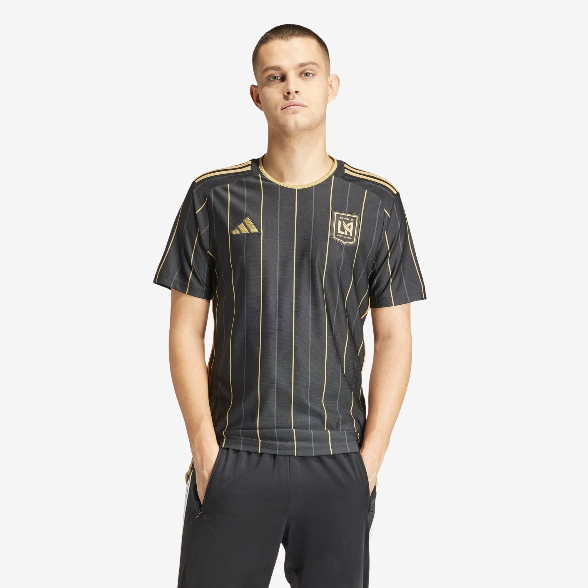 adidas Los Angeles Football Club 2024/25 Stadium Home Men's AEROREADY Soccer Replica Jersey - Black