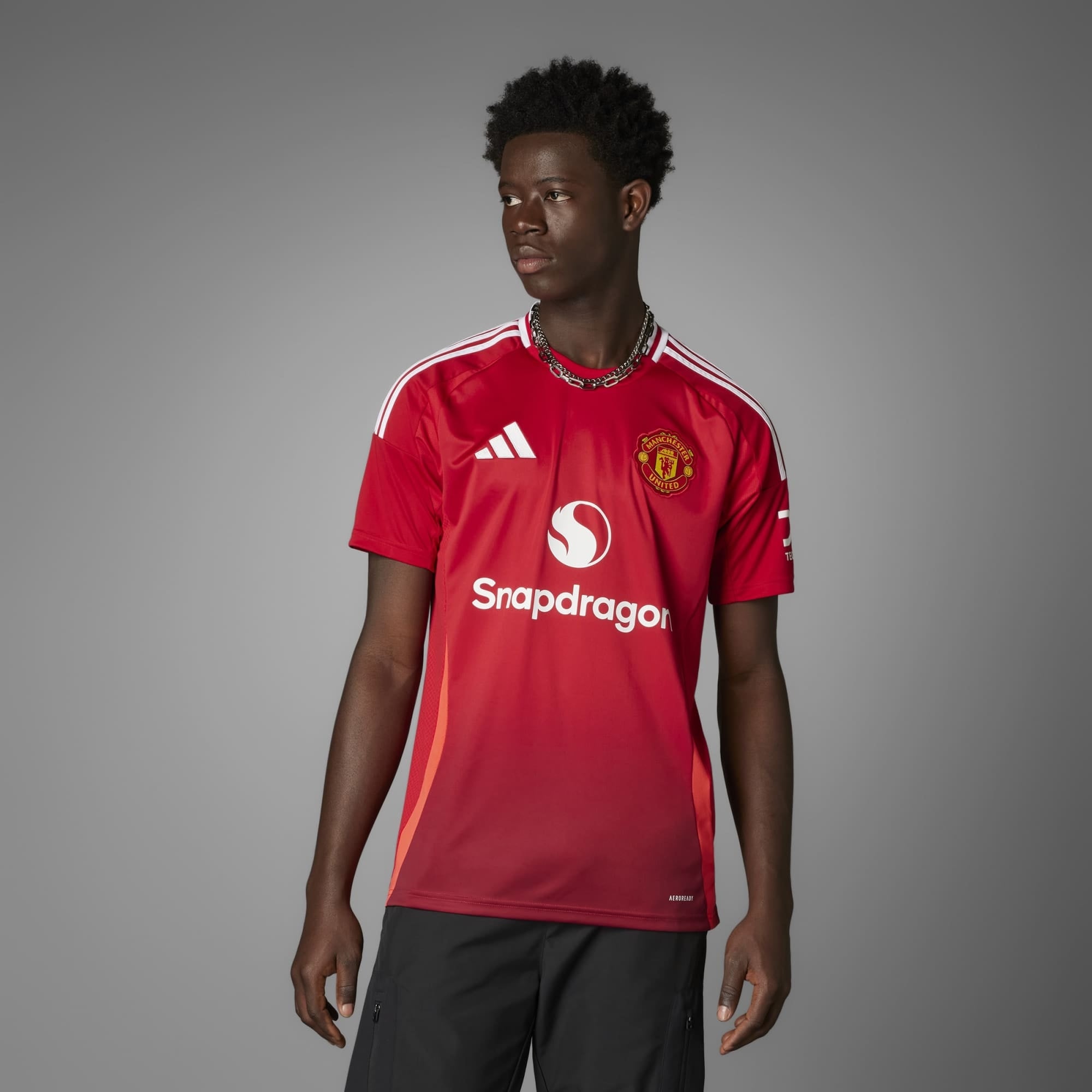 adidas Manchester United 2024/25 Stadium Home Men's Soccer Jersey - Mufc Red