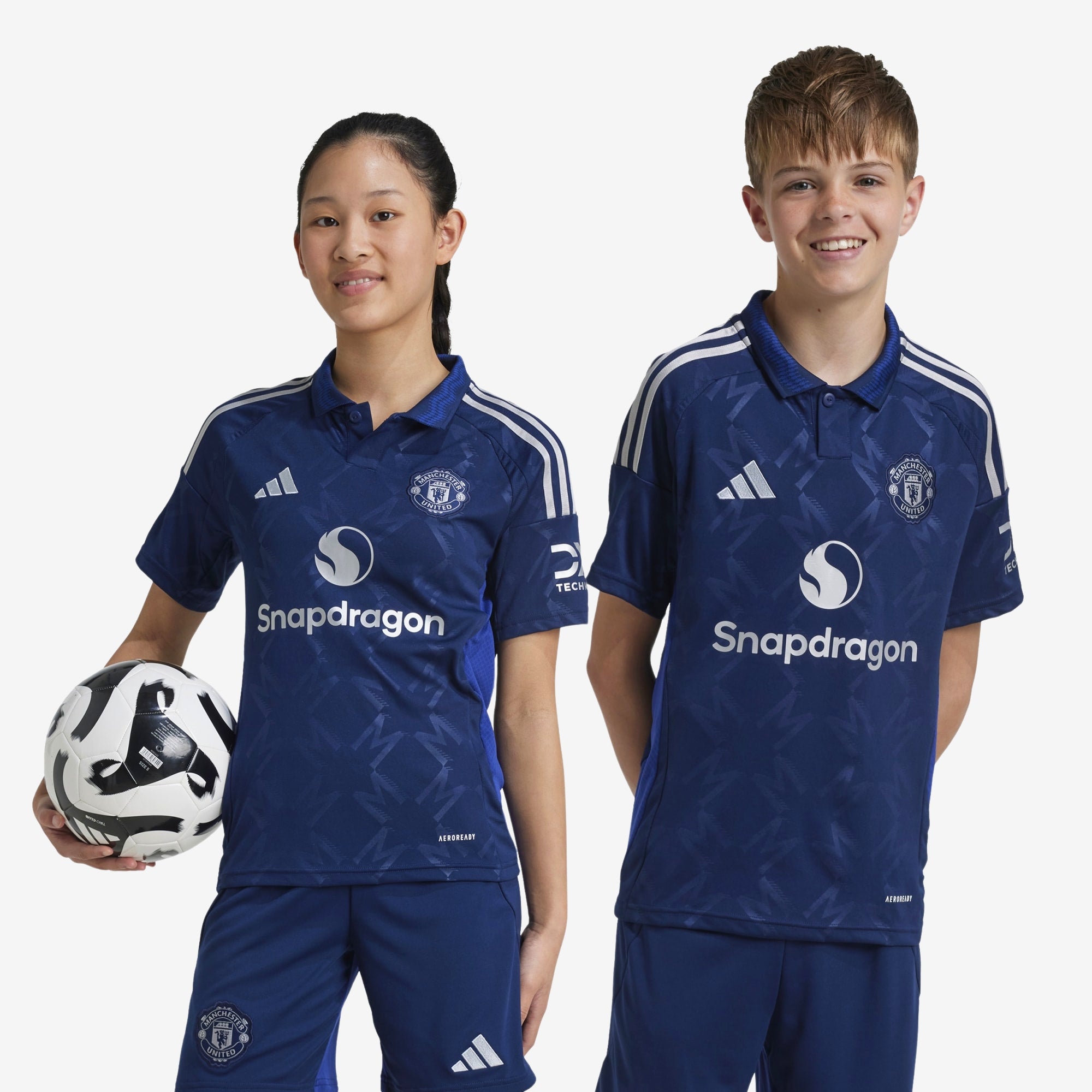 adidas Manchester United 2024/25 Stadium Away Big Kids' AEROREADY Soccer Replica Jersey - Night Indigo