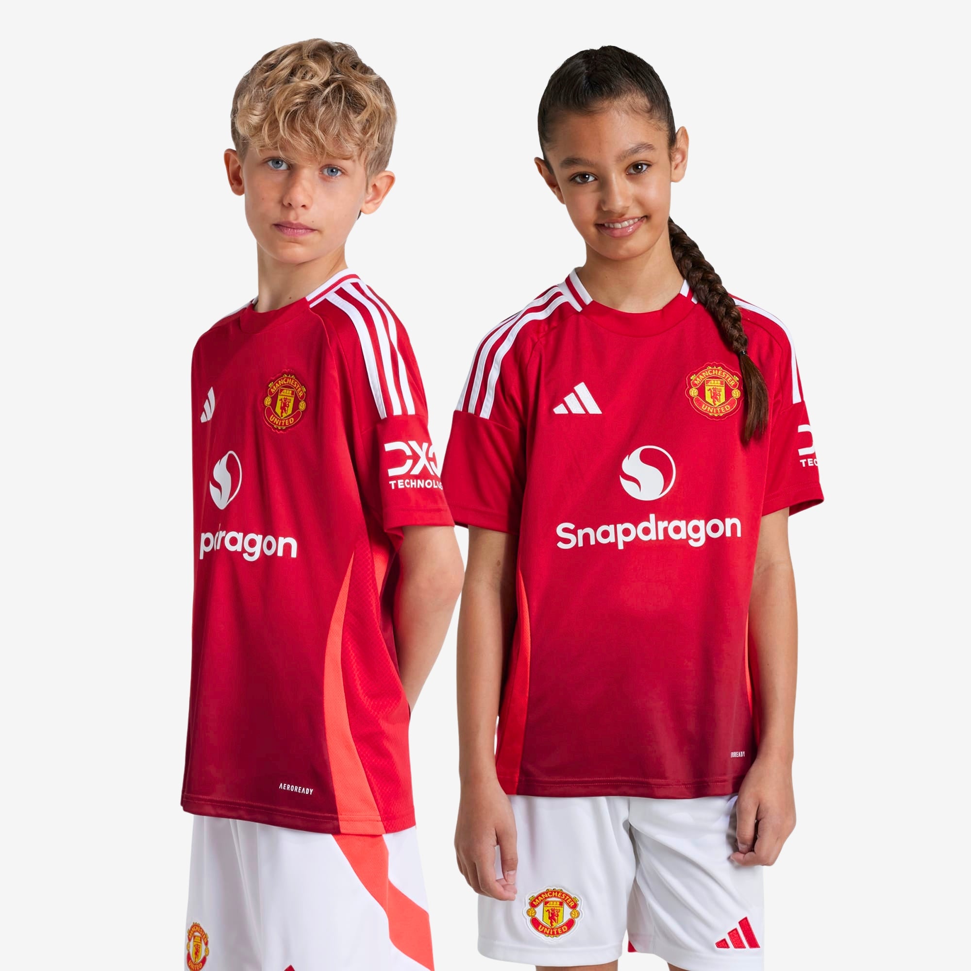 adidas Manchester United 2024/25 Stadium Home Big Kids' AEROREADY Soccer Replica Jersey - Mufc Red