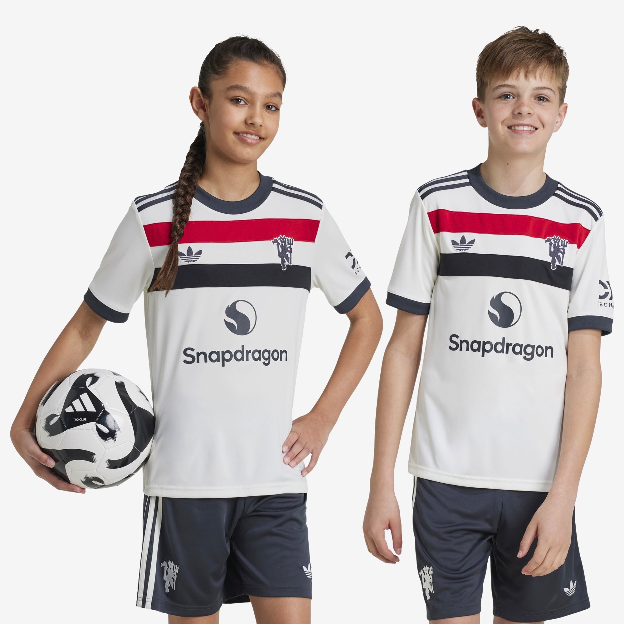 adidas Manchester United 2024/25 Stadium Third Big Kids' AEROREADY Soccer Replica Jersey - Off White