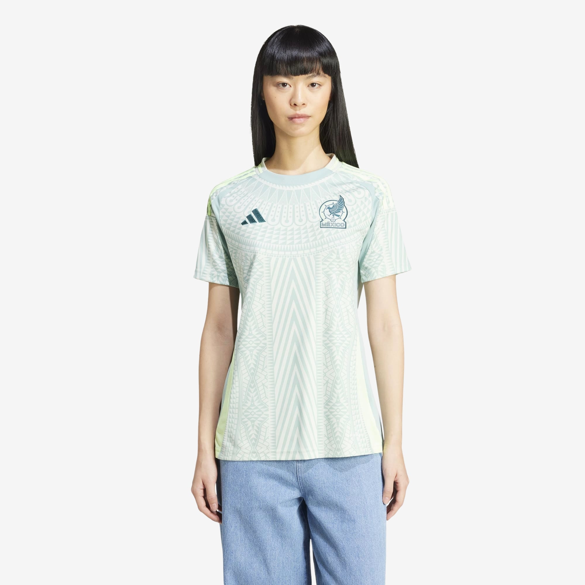 adidas Mexico 2024 Stadium Away Women's AEROREADY Soccer Replica Jersey - Linen Green